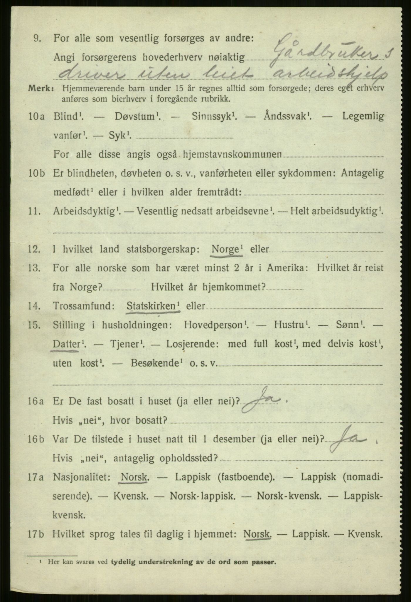 SATØ, 1920 census for Lyngen, 1920, p. 8116