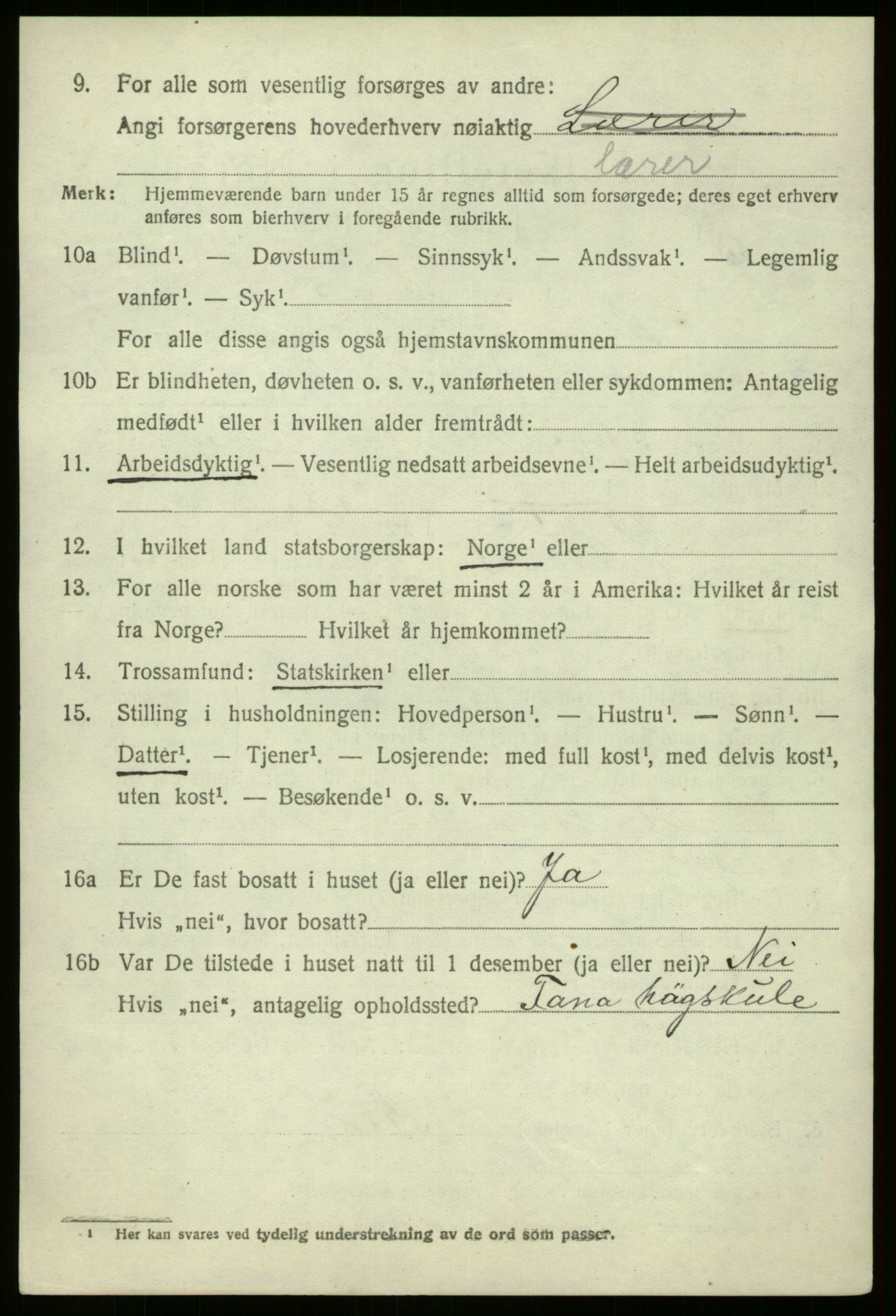 SAB, 1920 census for Kinn, 1920, p. 3448