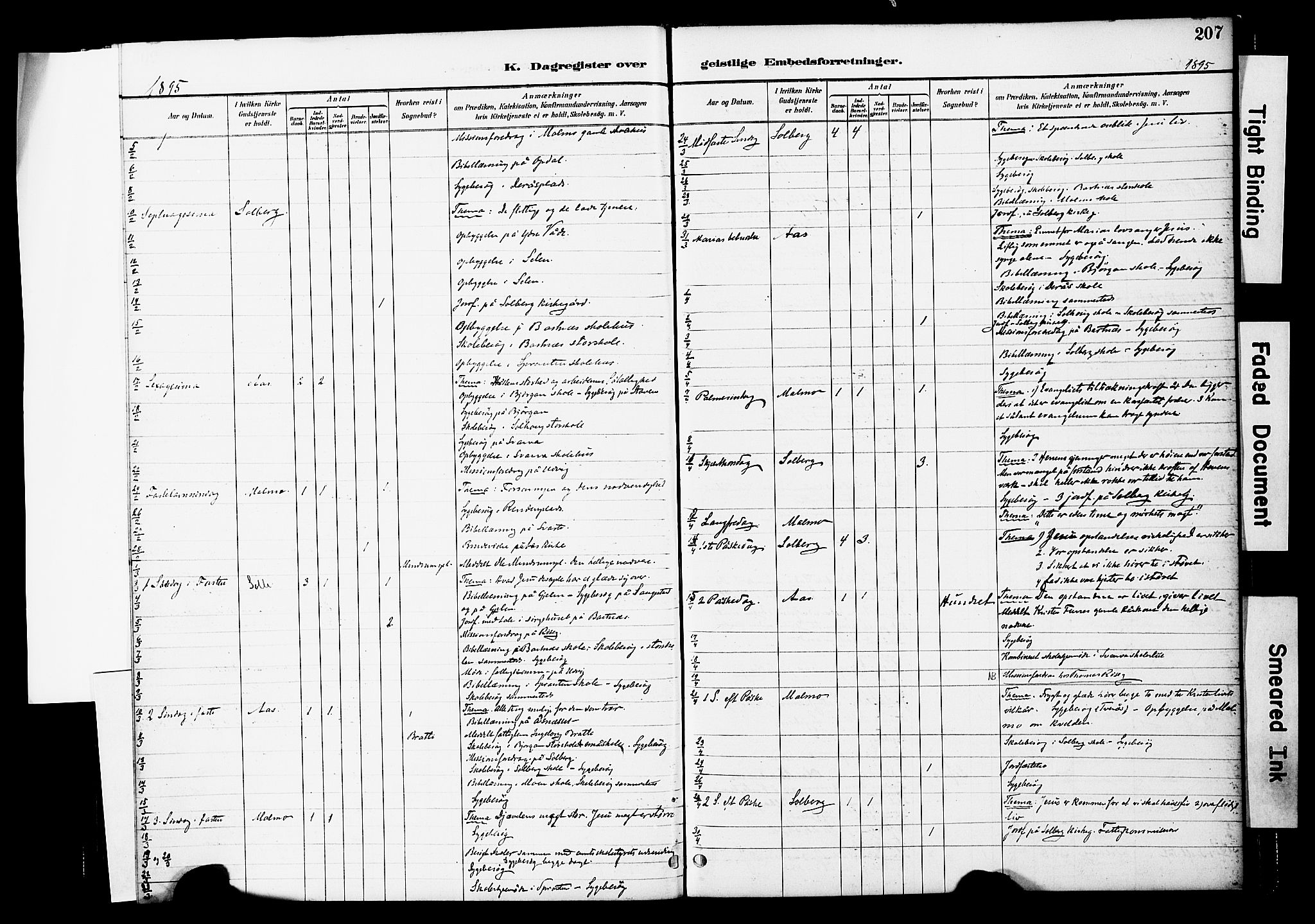Ministerialprotokoller, klokkerbøker og fødselsregistre - Nord-Trøndelag, SAT/A-1458/741/L0396: Parish register (official) no. 741A10, 1889-1901, p. 207