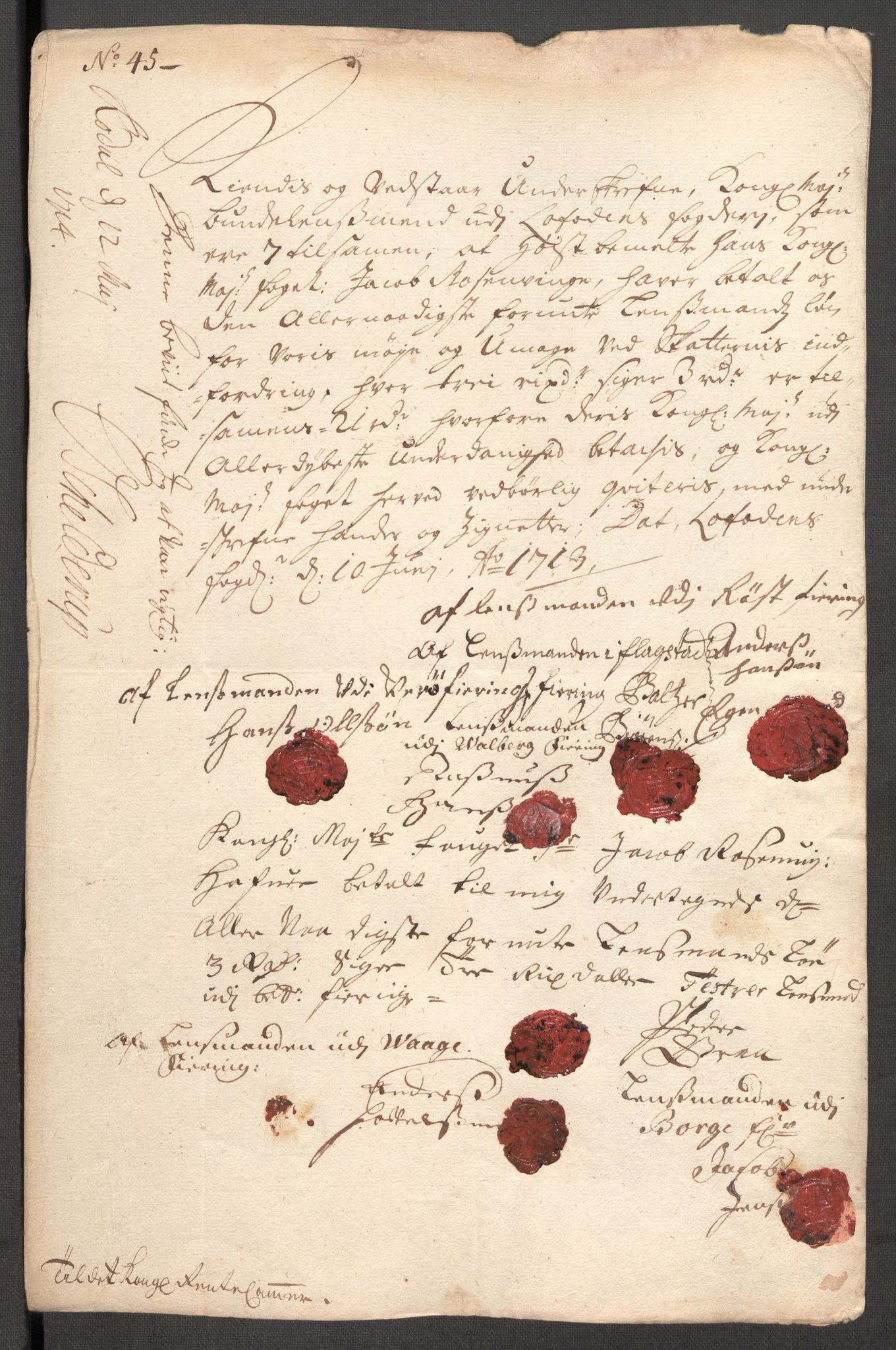 Rentekammeret inntil 1814, Reviderte regnskaper, Fogderegnskap, AV/RA-EA-4092/R67/L4679: Fogderegnskap Vesterålen, Andenes og Lofoten, 1711-1713, p. 280