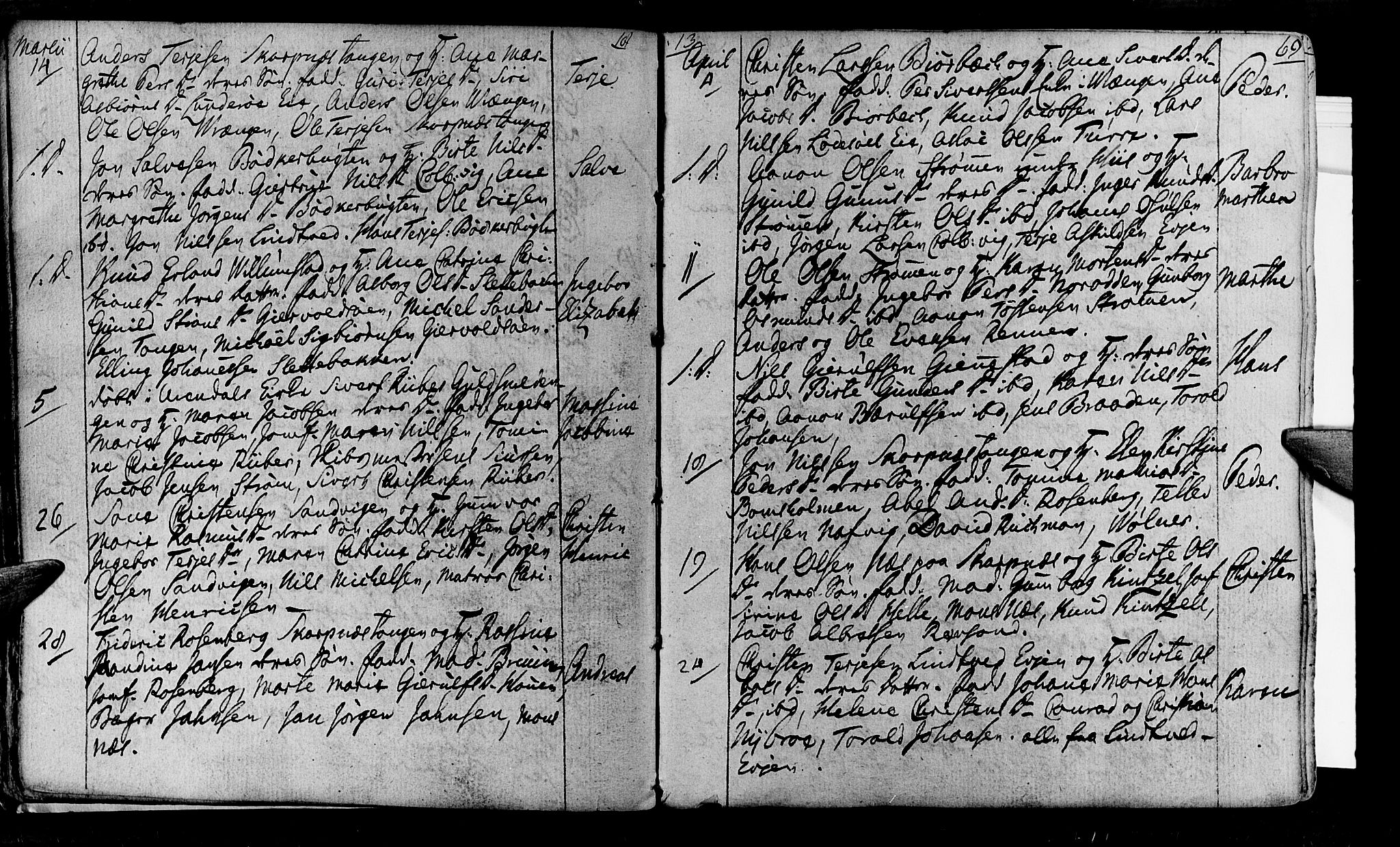 Øyestad sokneprestkontor, AV/SAK-1111-0049/F/Fa/L0011: Parish register (official) no. A 11, 1805-1824, p. 69