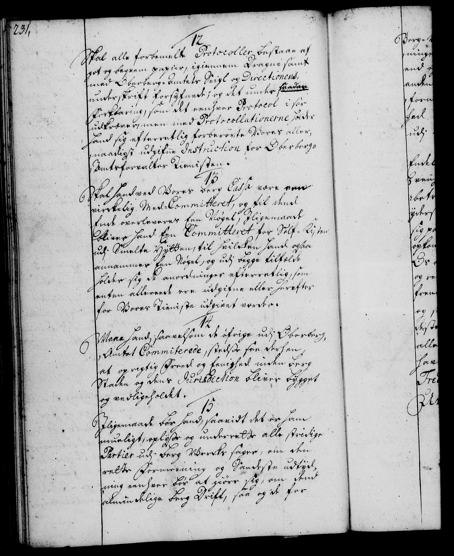 Rentekammeret, Kammerkanselliet, RA/EA-3111/G/Gg/Ggi/L0002: Norsk instruksjonsprotokoll med register (merket RK 53.35), 1729-1751, p. 231