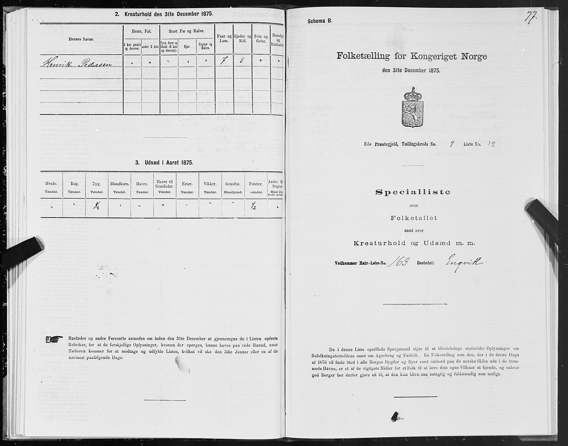 SAT, 1875 census for 1573P Edøy, 1875, p. 4077