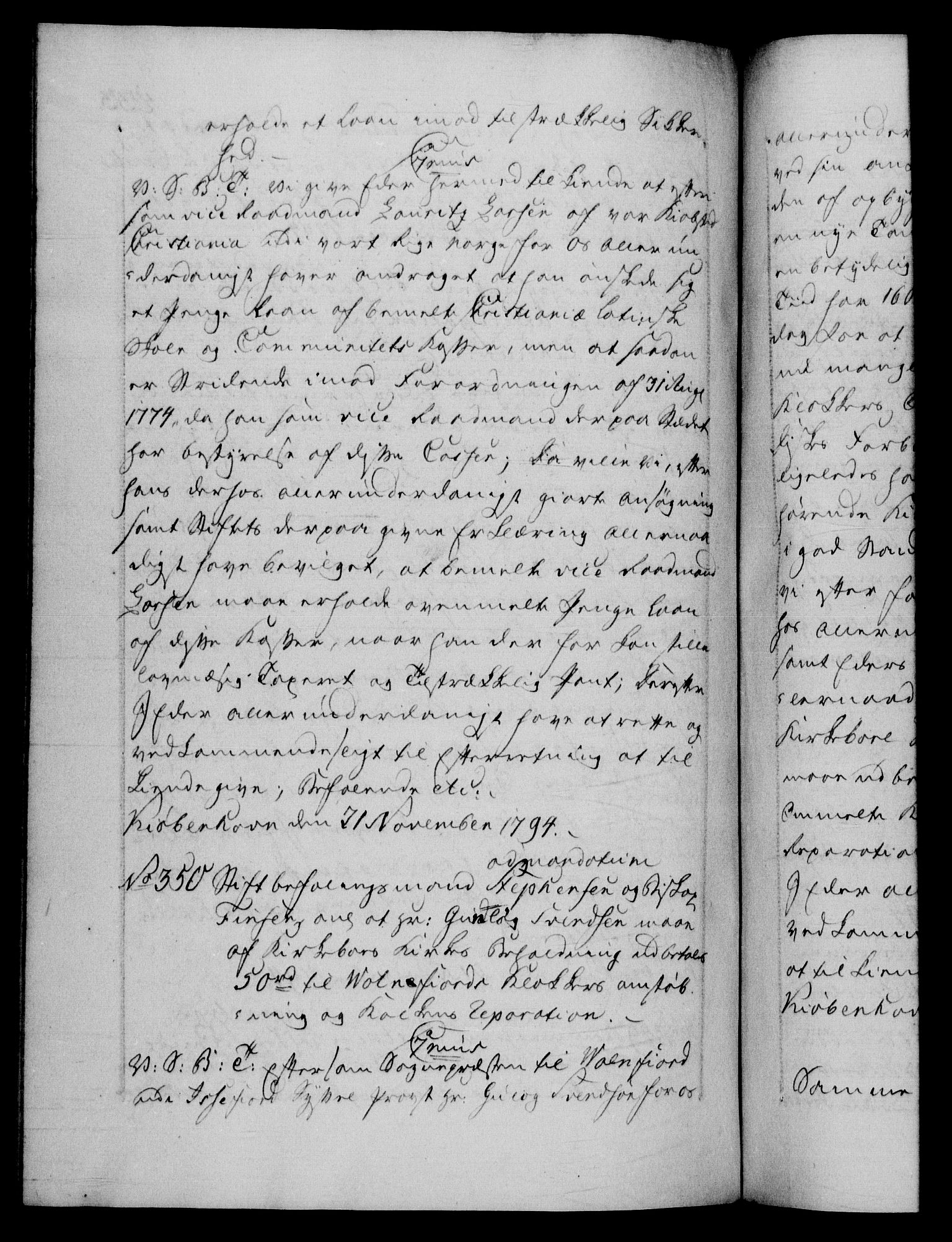 Danske Kanselli 1572-1799, AV/RA-EA-3023/F/Fc/Fca/Fcab/L0045: Norske tegnelser, 1792-1796, p. 433b