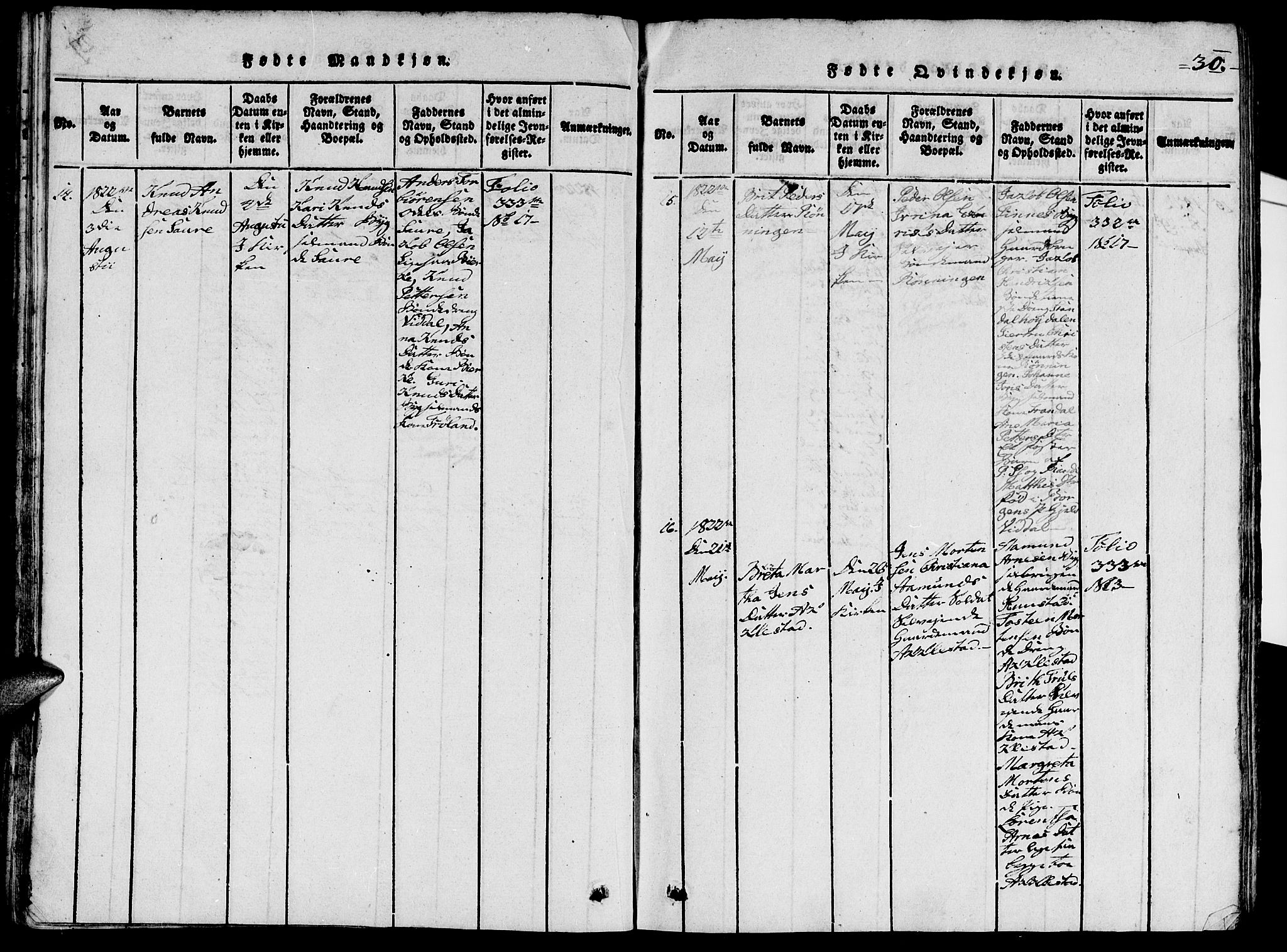 Ministerialprotokoller, klokkerbøker og fødselsregistre - Møre og Romsdal, AV/SAT-A-1454/515/L0207: Parish register (official) no. 515A03, 1819-1829, p. 30