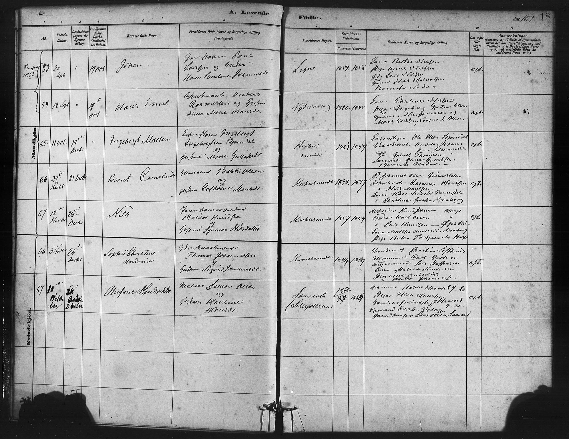 St. Jørgens hospital og Årstad sokneprestembete, AV/SAB-A-99934: Parish register (official) no. A 7, 1879-1886, p. 18