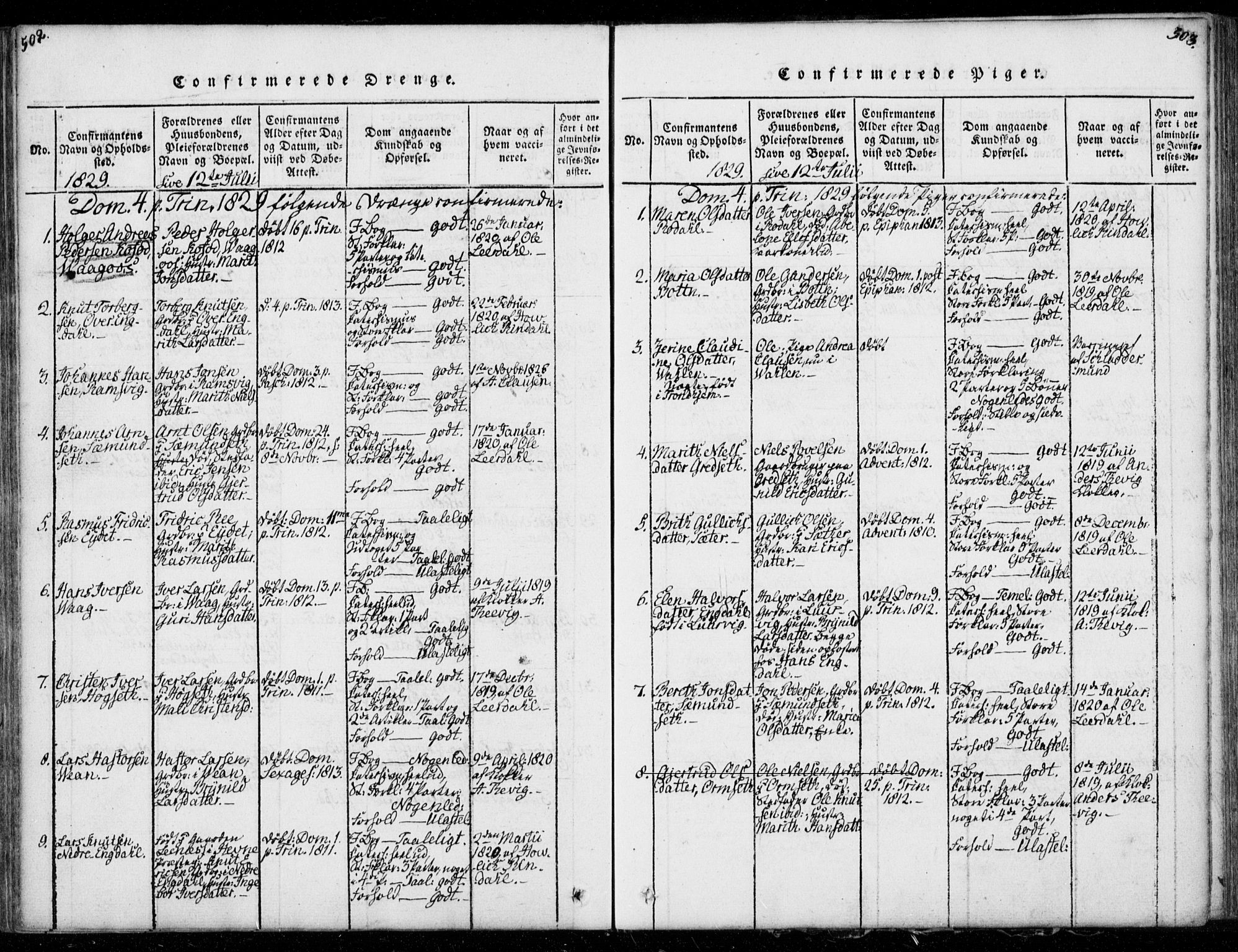 Ministerialprotokoller, klokkerbøker og fødselsregistre - Møre og Romsdal, AV/SAT-A-1454/578/L0903: Parish register (official) no. 578A02, 1819-1838, p. 502-503