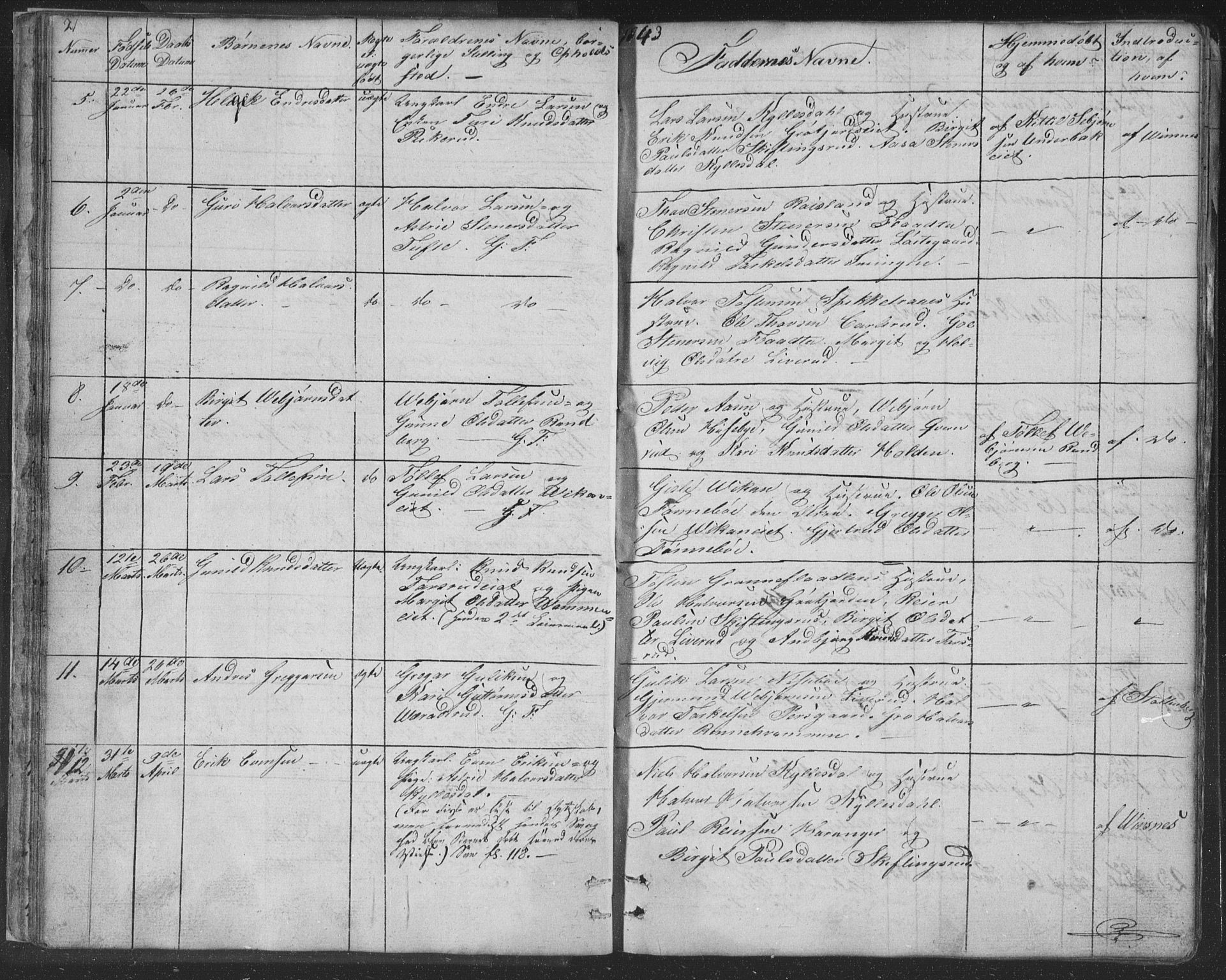Nore kirkebøker, SAKO/A-238/F/Fc/L0002: Parish register (official) no. III 2, 1836-1861, p. 21