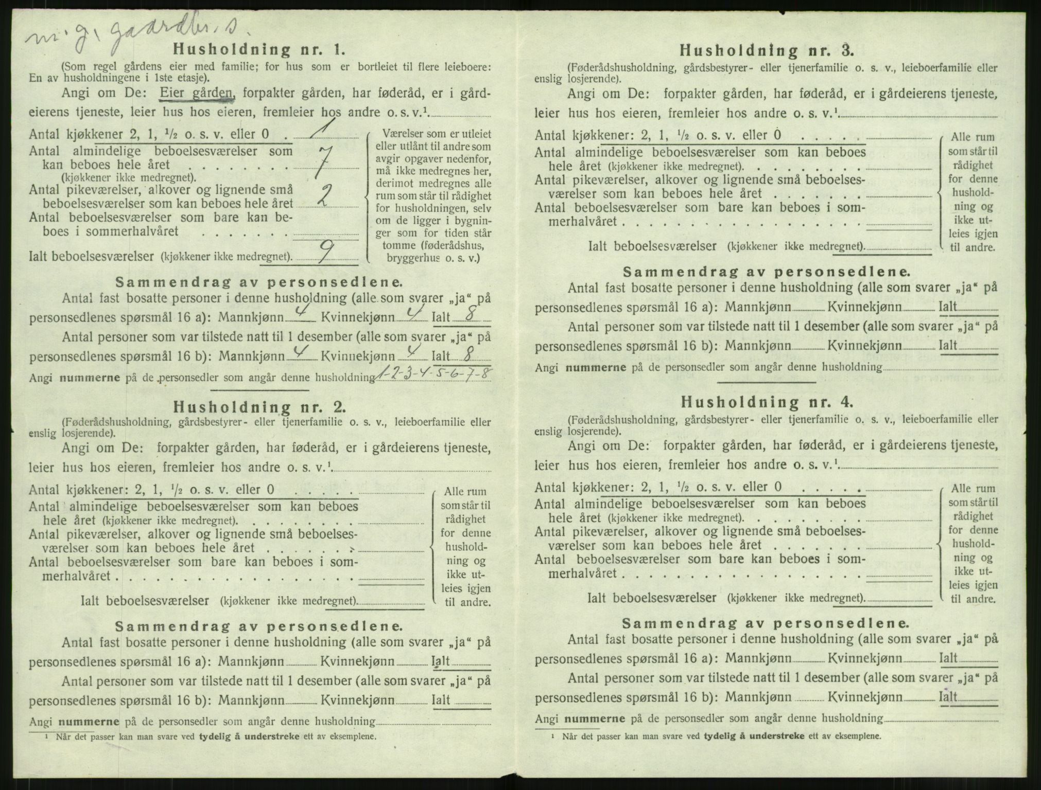 SAT, 1920 census for Stordal, 1920, p. 33