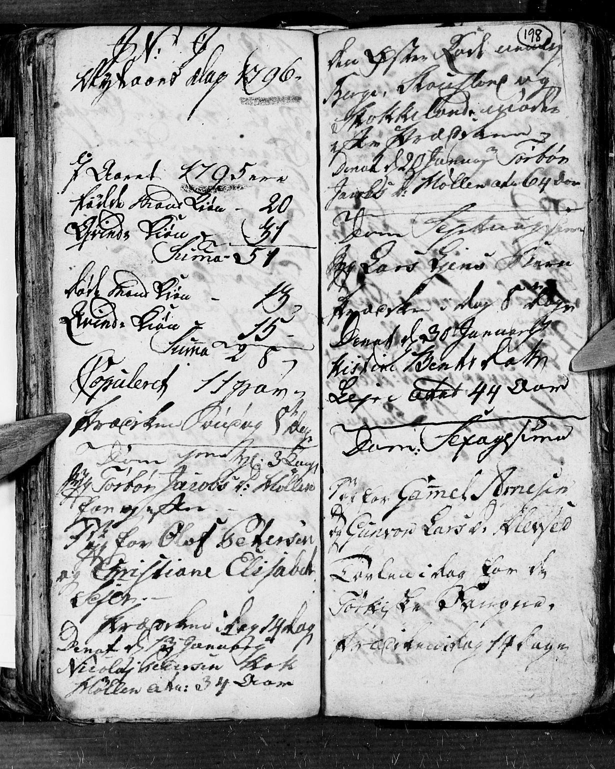 Søgne sokneprestkontor, SAK/1111-0037/F/Fb/Fbb/L0001: Parish register (copy) no. B 1, 1779-1802, p. 198