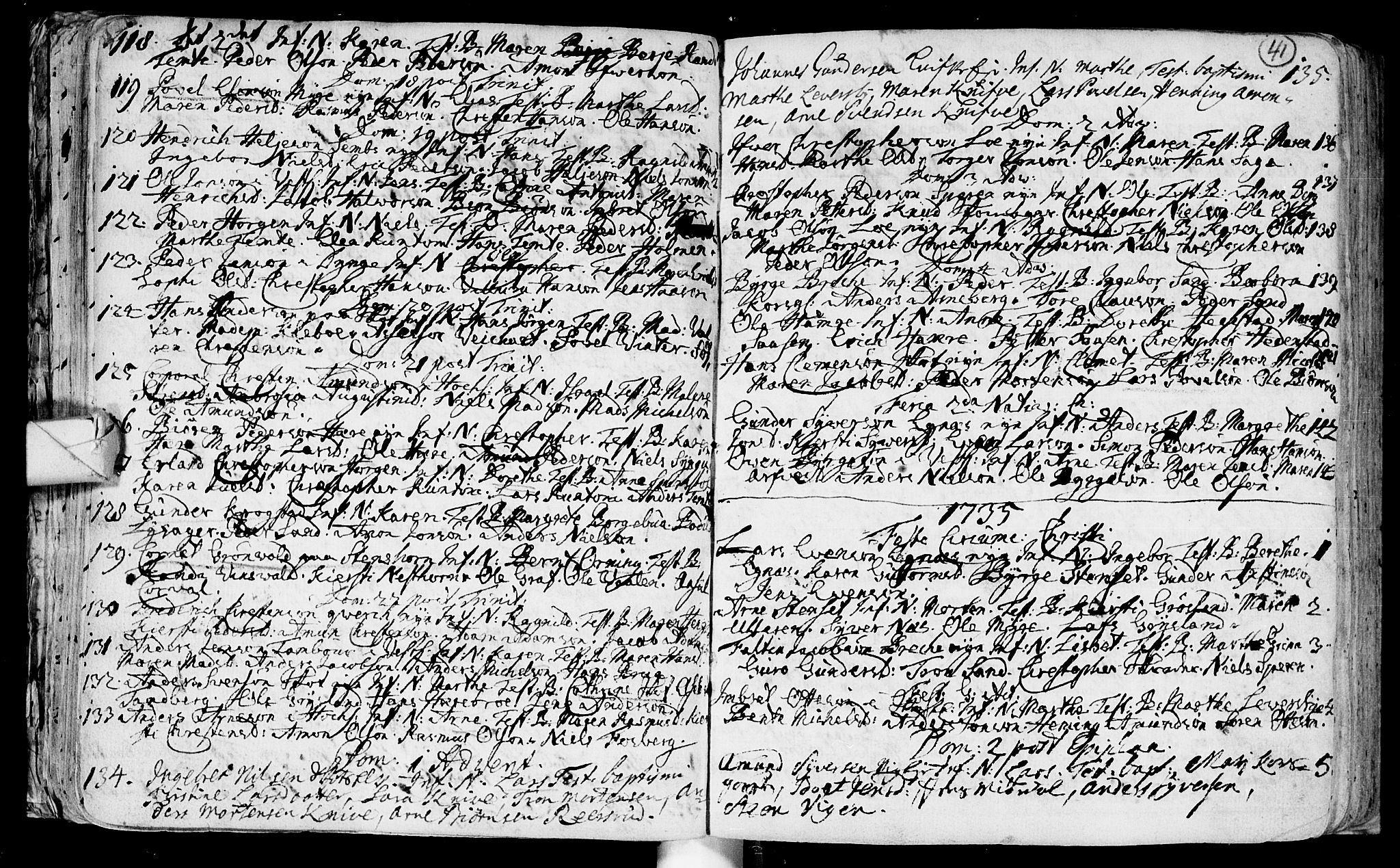 Eiker kirkebøker, AV/SAKO-A-4/F/Fa/L0003: Parish register (official) no. I 3, 1724-1753, p. 41