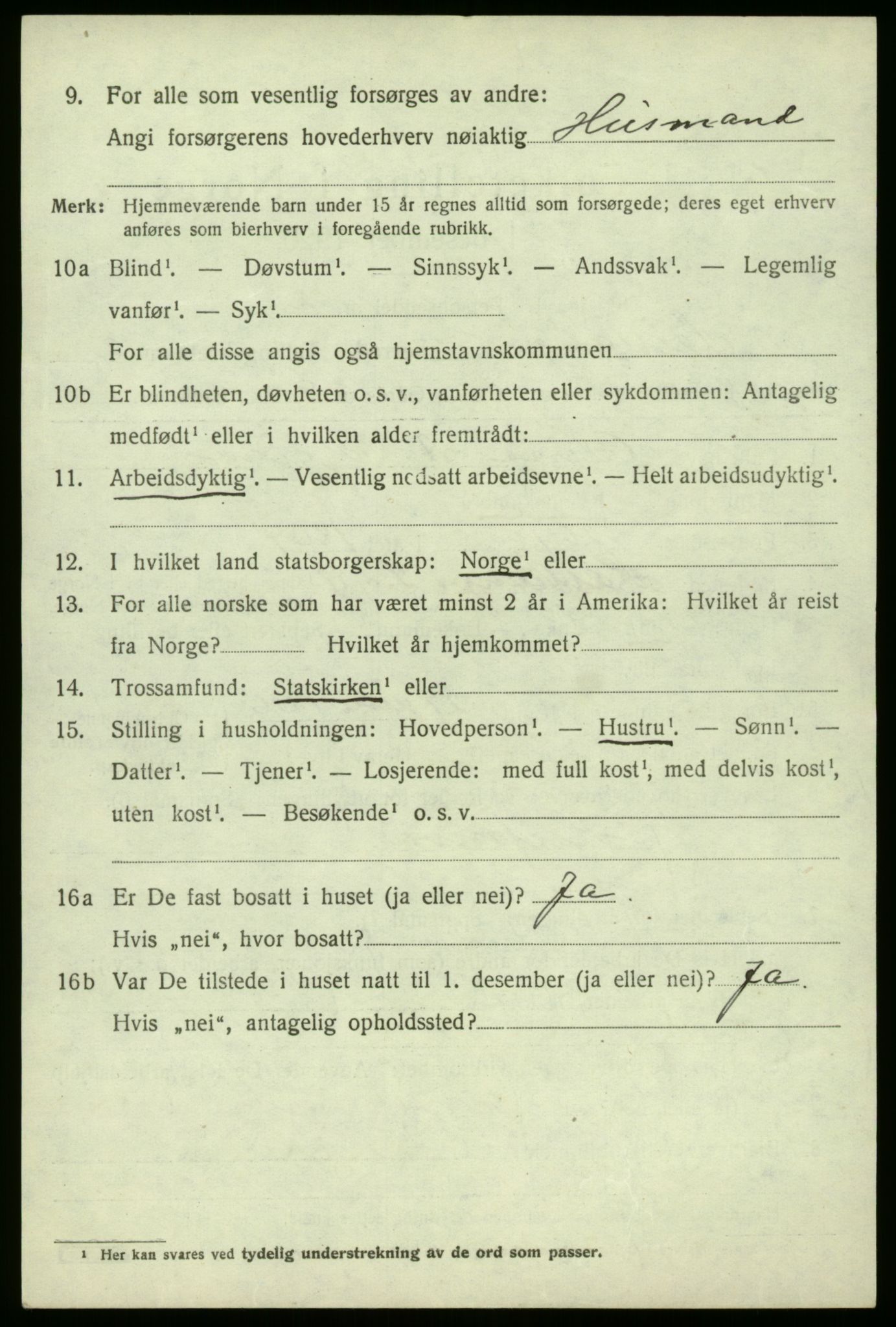 SAB, 1920 census for Leikanger, 1920, p. 1409