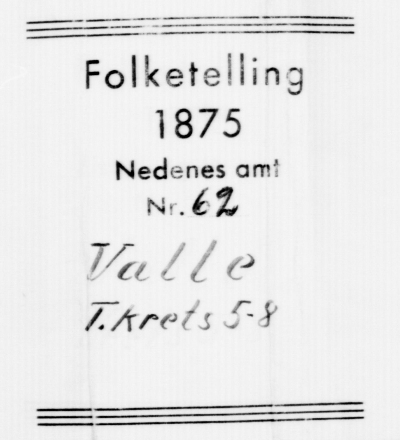 SAK, 1875 census for 0940P Valle, 1875, p. 447