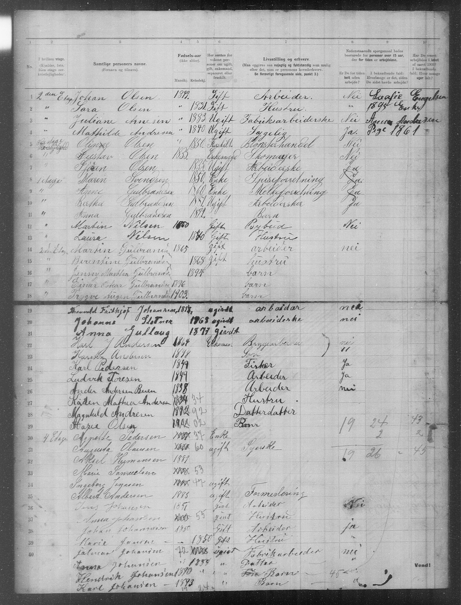 OBA, Municipal Census 1903 for Kristiania, 1903, p. 9549