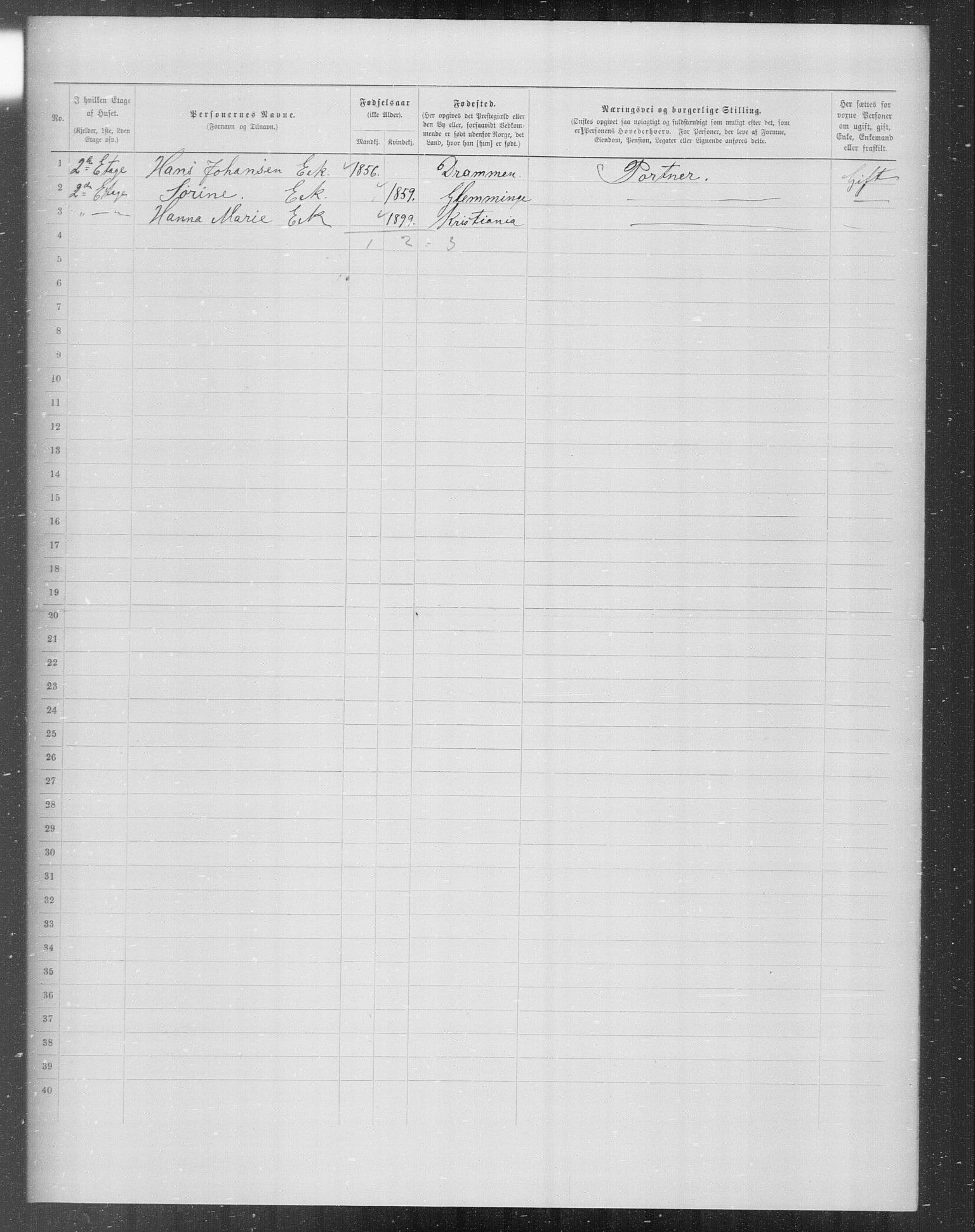 OBA, Municipal Census 1899 for Kristiania, 1899, p. 6541