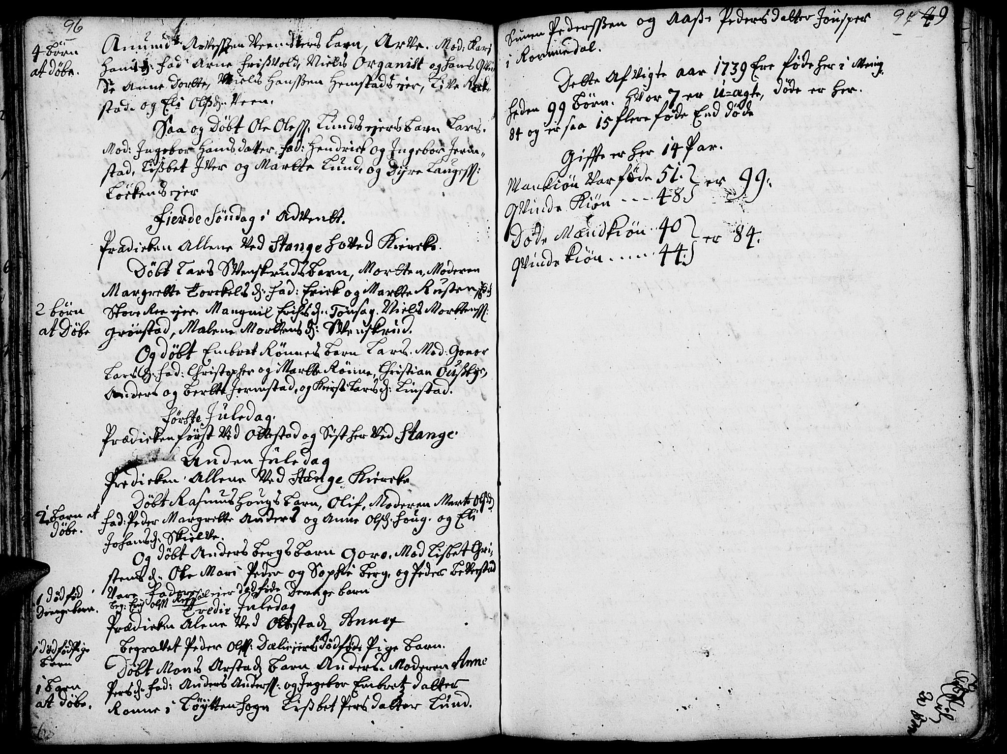 Stange prestekontor, AV/SAH-PREST-002/K/L0004: Parish register (official) no. 4, 1735-1754, p. 96-97