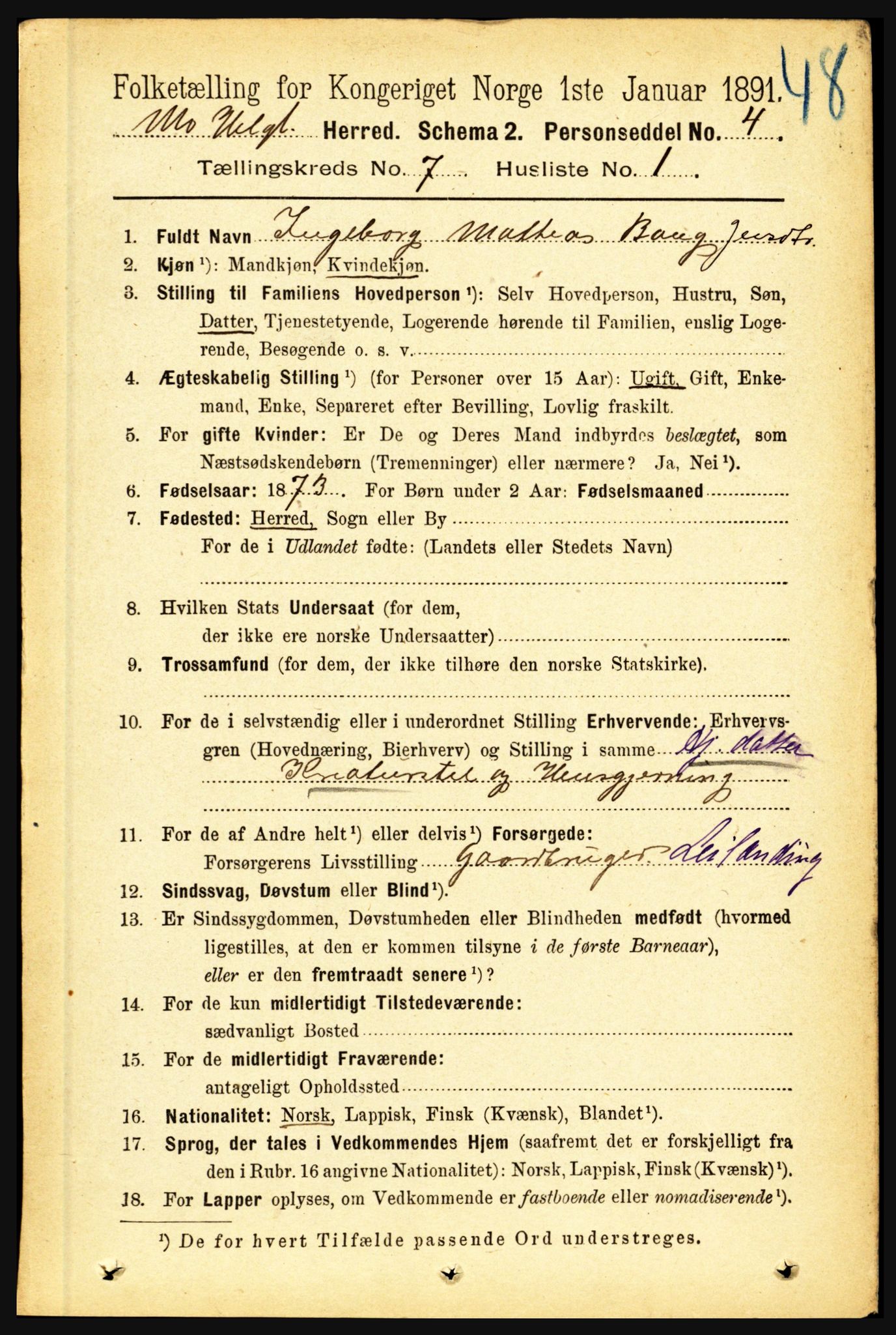 RA, 1891 census for 1833 Mo, 1891, p. 2558