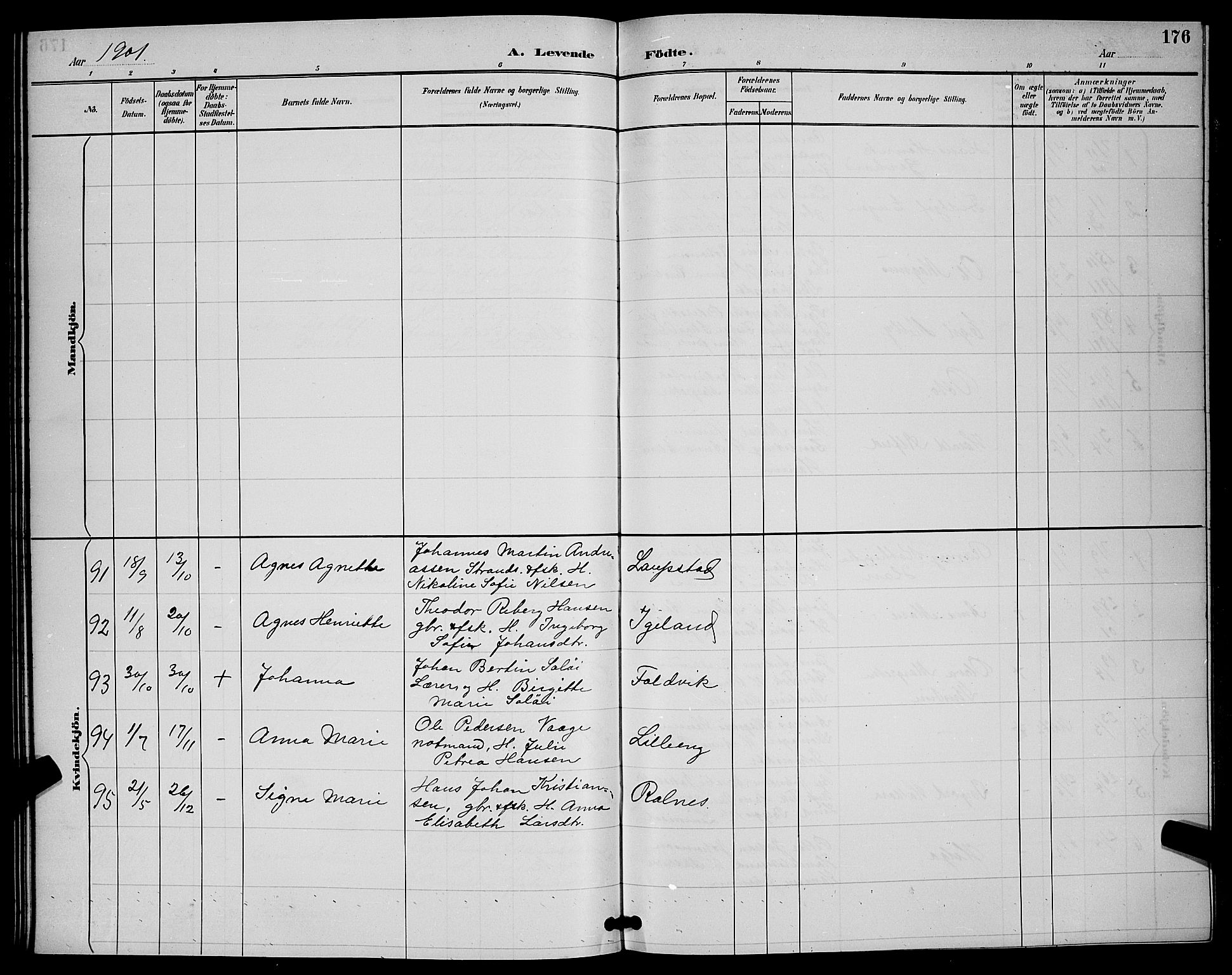 Ibestad sokneprestembete, SATØ/S-0077/H/Ha/Hab/L0008klokker: Parish register (copy) no. 8, 1890-1903, p. 176