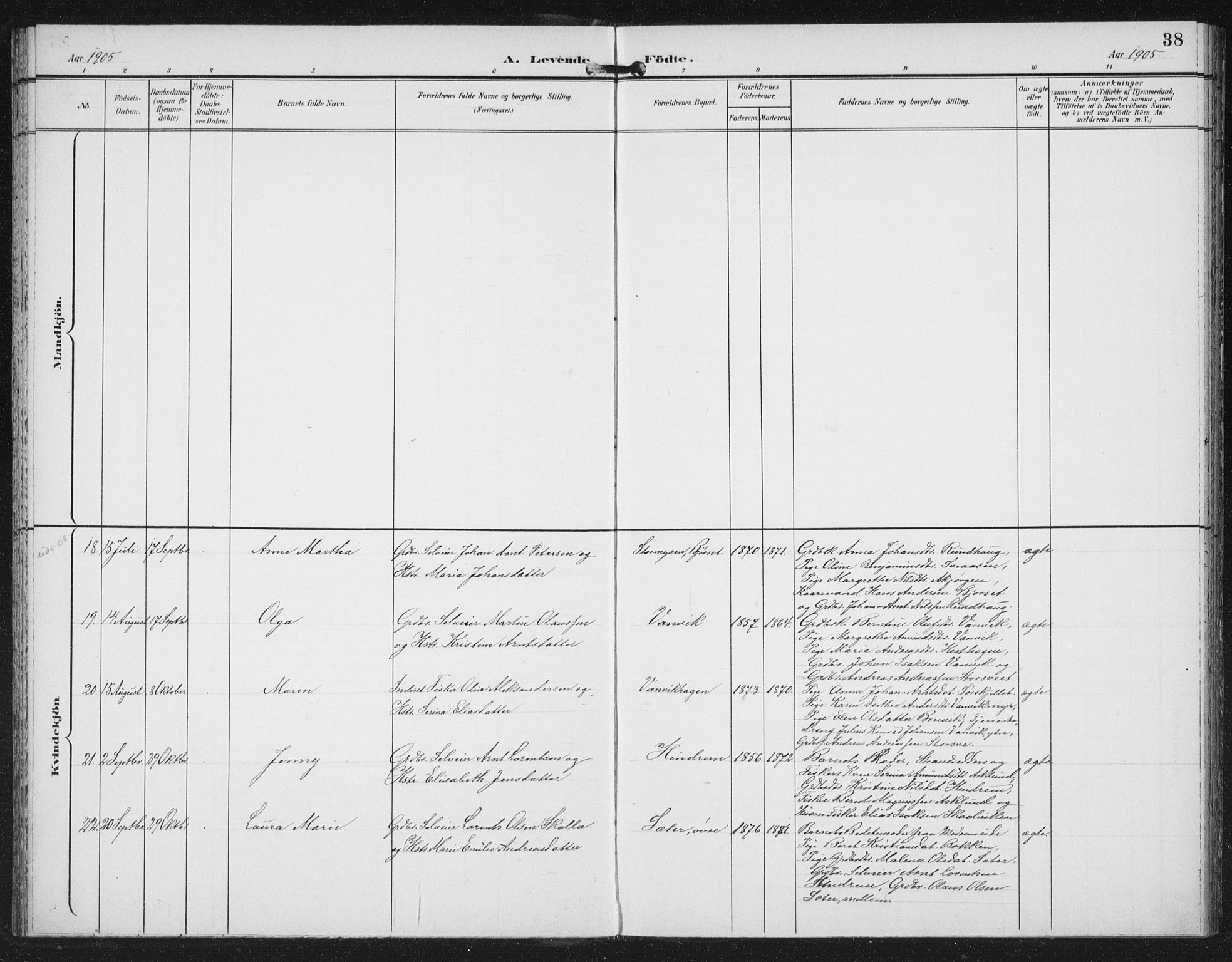 Ministerialprotokoller, klokkerbøker og fødselsregistre - Nord-Trøndelag, SAT/A-1458/702/L0024: Parish register (official) no. 702A02, 1898-1914, p. 38