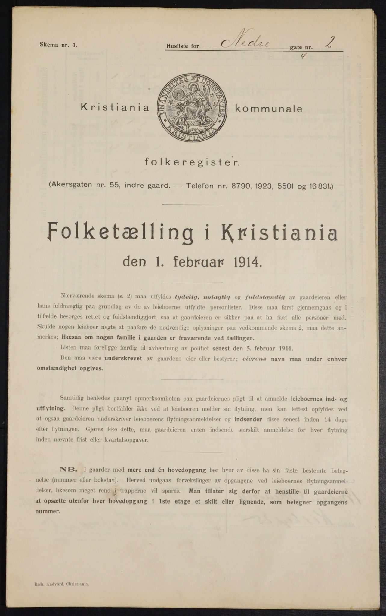 OBA, Municipal Census 1914 for Kristiania, 1914, p. 69150
