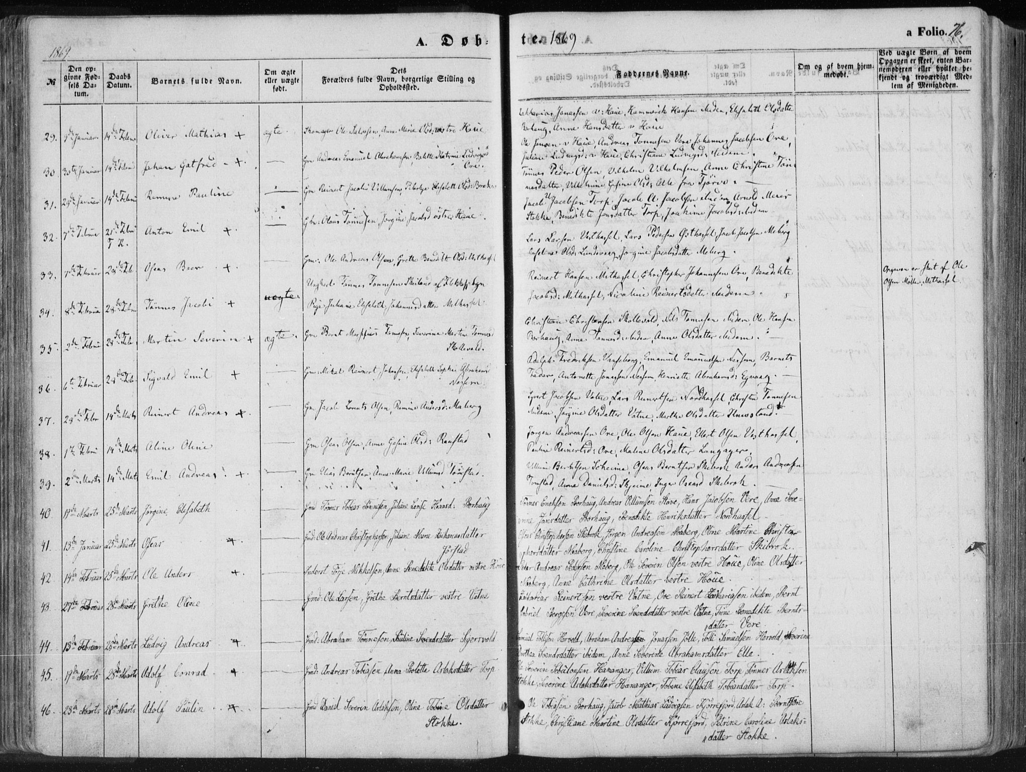 Lista sokneprestkontor, AV/SAK-1111-0027/F/Fa/L0011: Parish register (official) no. A 11, 1861-1878, p. 76