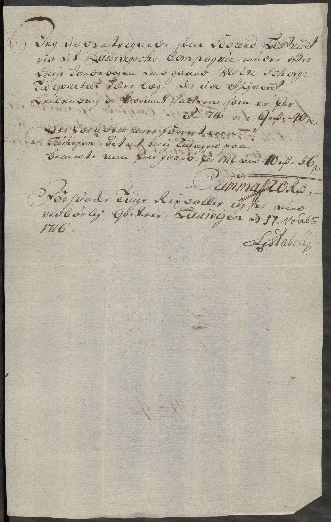 Rentekammeret inntil 1814, Reviderte regnskaper, Fogderegnskap, AV/RA-EA-4092/R33/L1987: Fogderegnskap Larvik grevskap, 1716-1717, p. 235