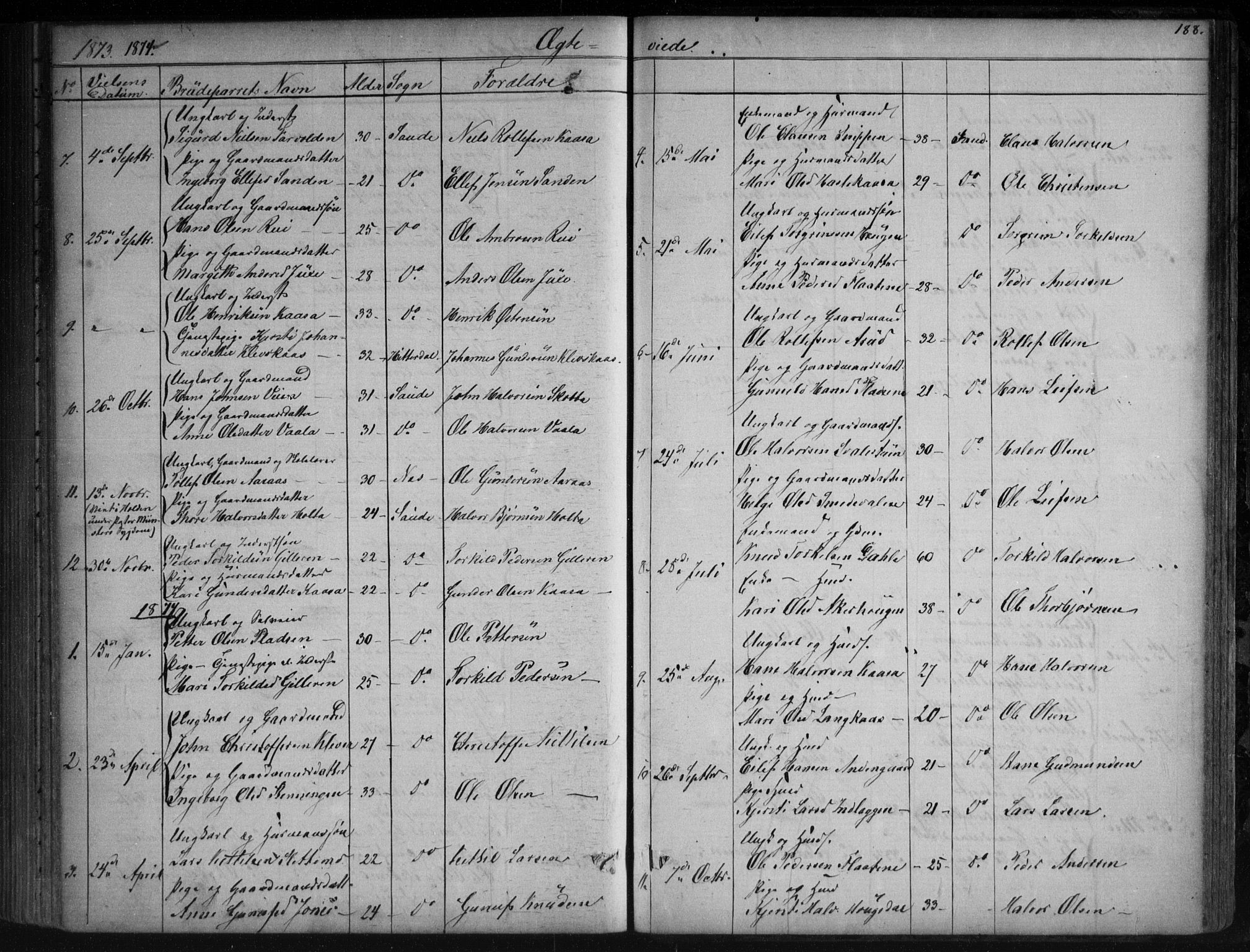 Sauherad kirkebøker, AV/SAKO-A-298/G/Ga/L0003: Parish register (copy) no. I 3, 1866-1905, p. 188