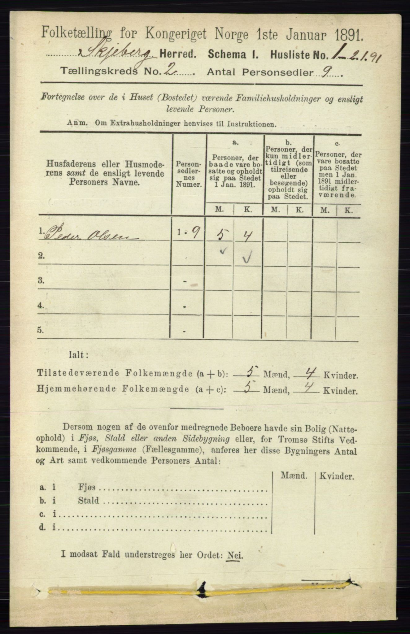 RA, 1891 census for 0115 Skjeberg, 1891, p. 810