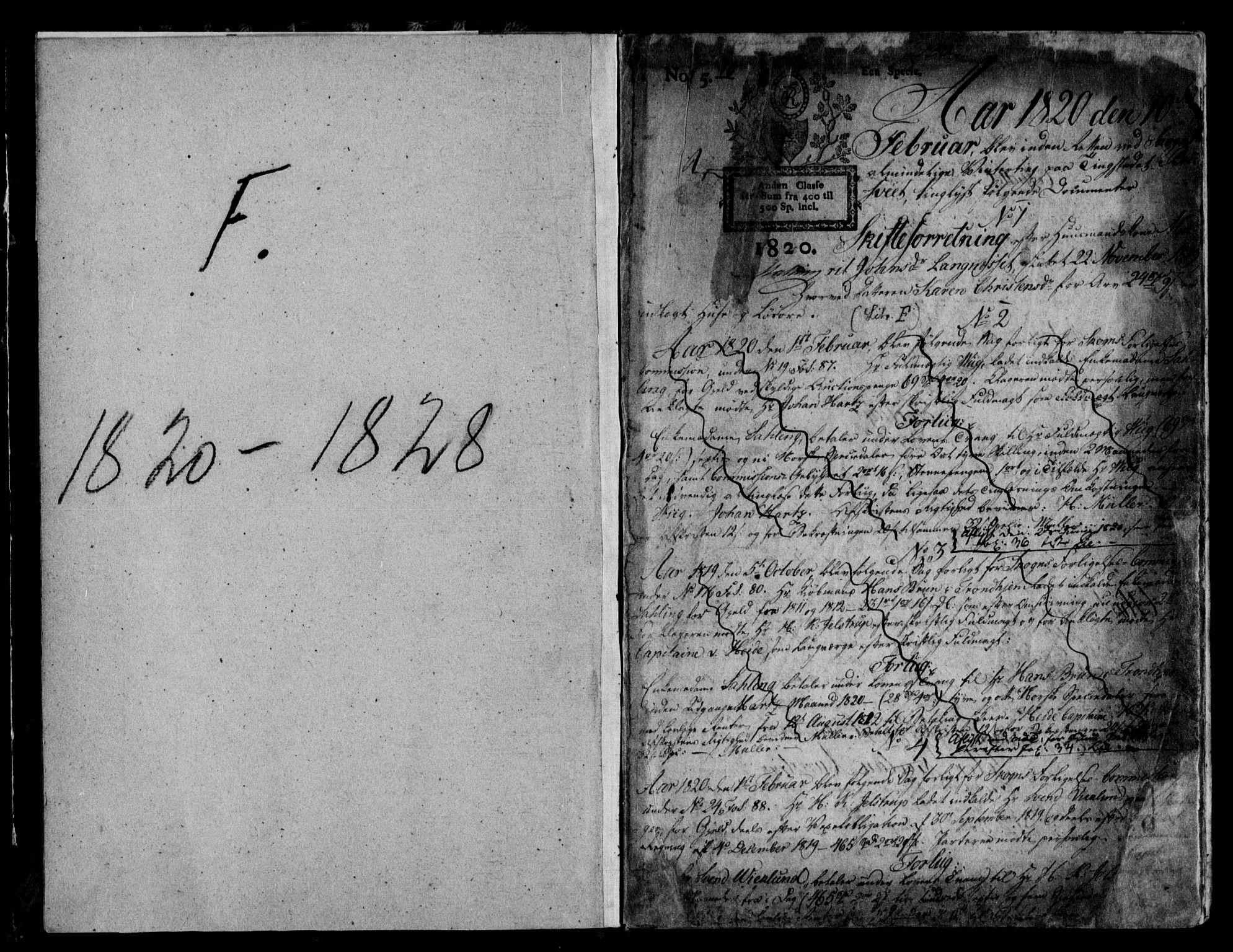 Stjør- og Verdal sorenskriveri, AV/SAT-A-4167/1/2/2C/L0013: Mortgage book no. F-1, 1820-1824, p. 1