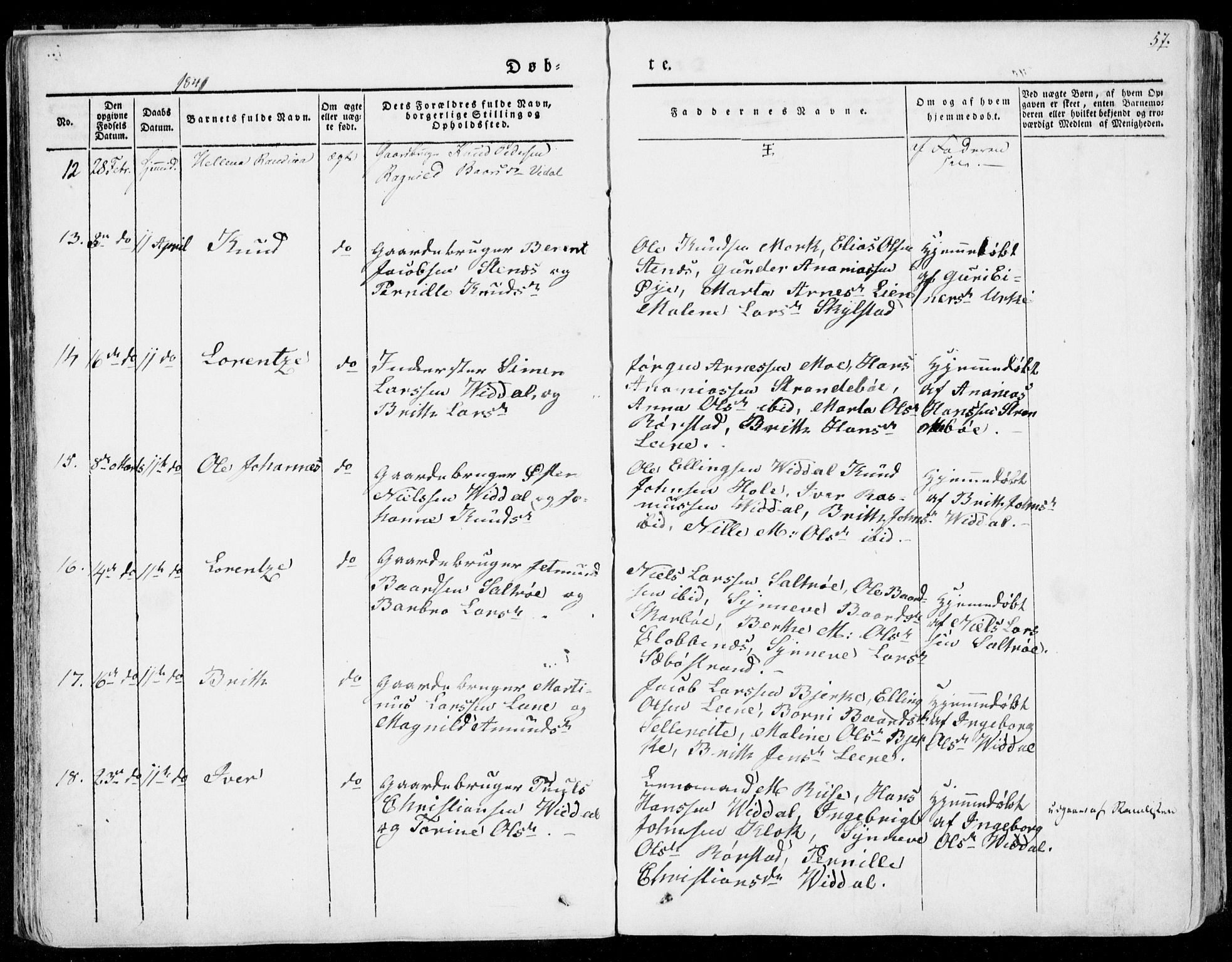 Ministerialprotokoller, klokkerbøker og fødselsregistre - Møre og Romsdal, AV/SAT-A-1454/515/L0208: Parish register (official) no. 515A04, 1830-1846, p. 57