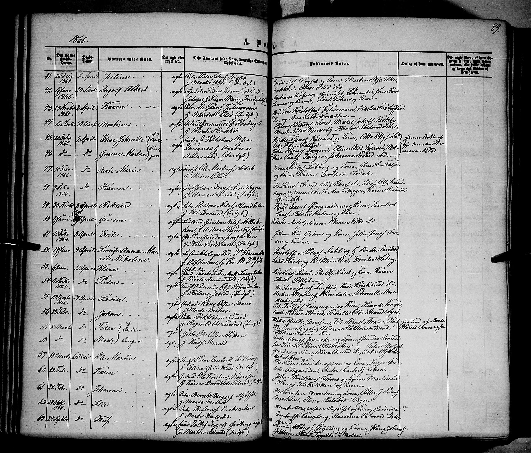 Elverum prestekontor, AV/SAH-PREST-044/H/Ha/Haa/L0010: Parish register (official) no. 10, 1857-1868, p. 89