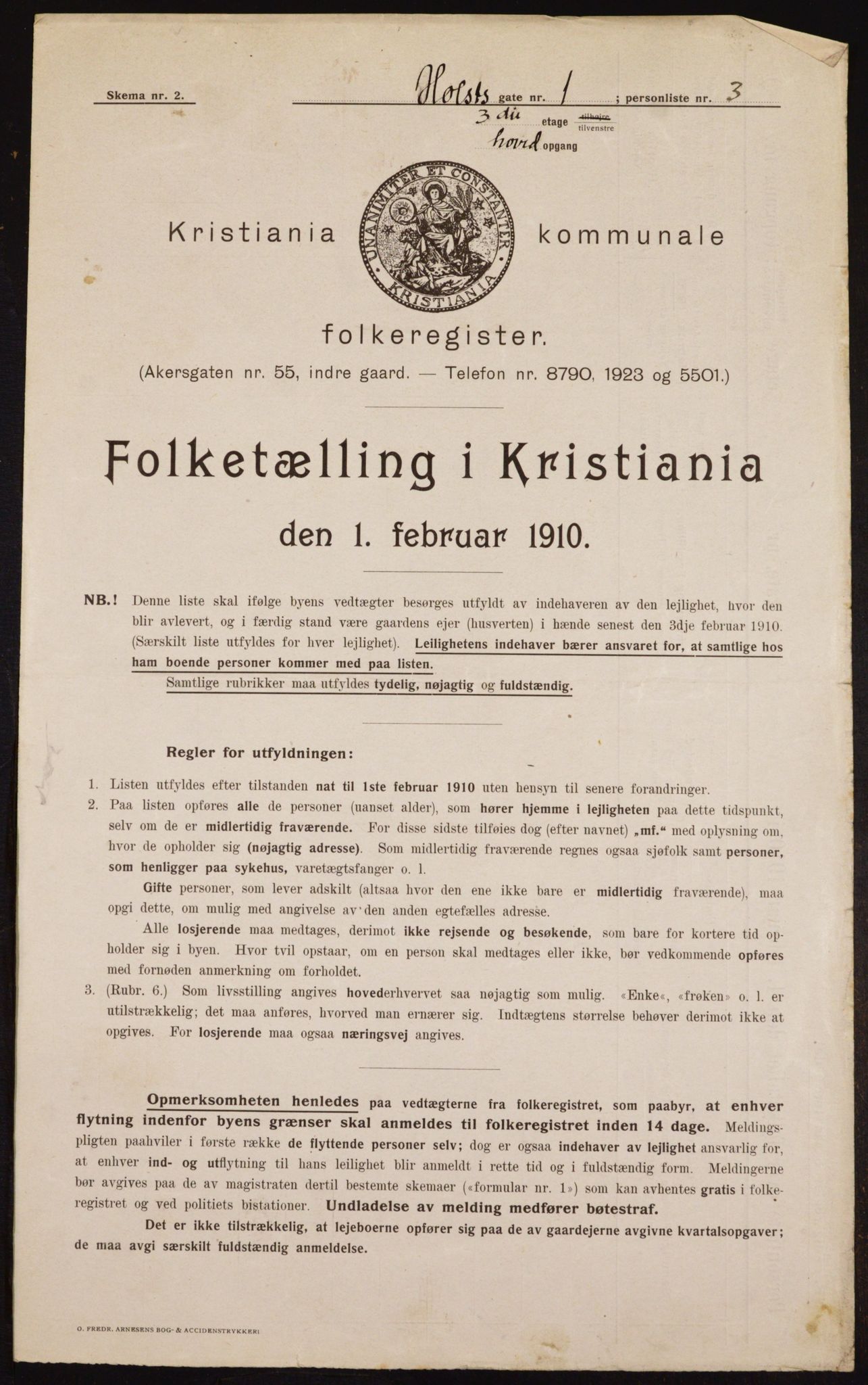 OBA, Municipal Census 1910 for Kristiania, 1910, p. 40111