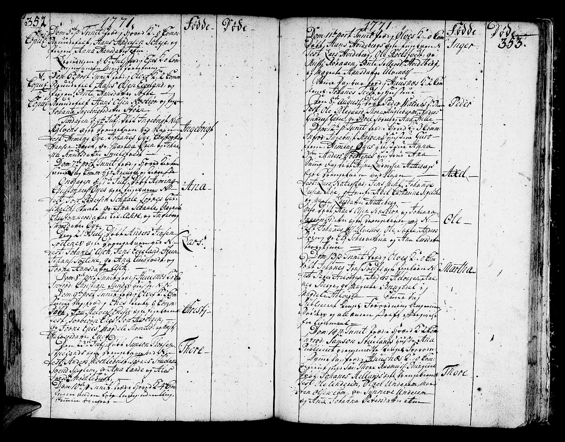 Kvinnherad sokneprestembete, AV/SAB-A-76401/H/Haa: Parish register (official) no. A 3, 1754-1777, p. 352-353