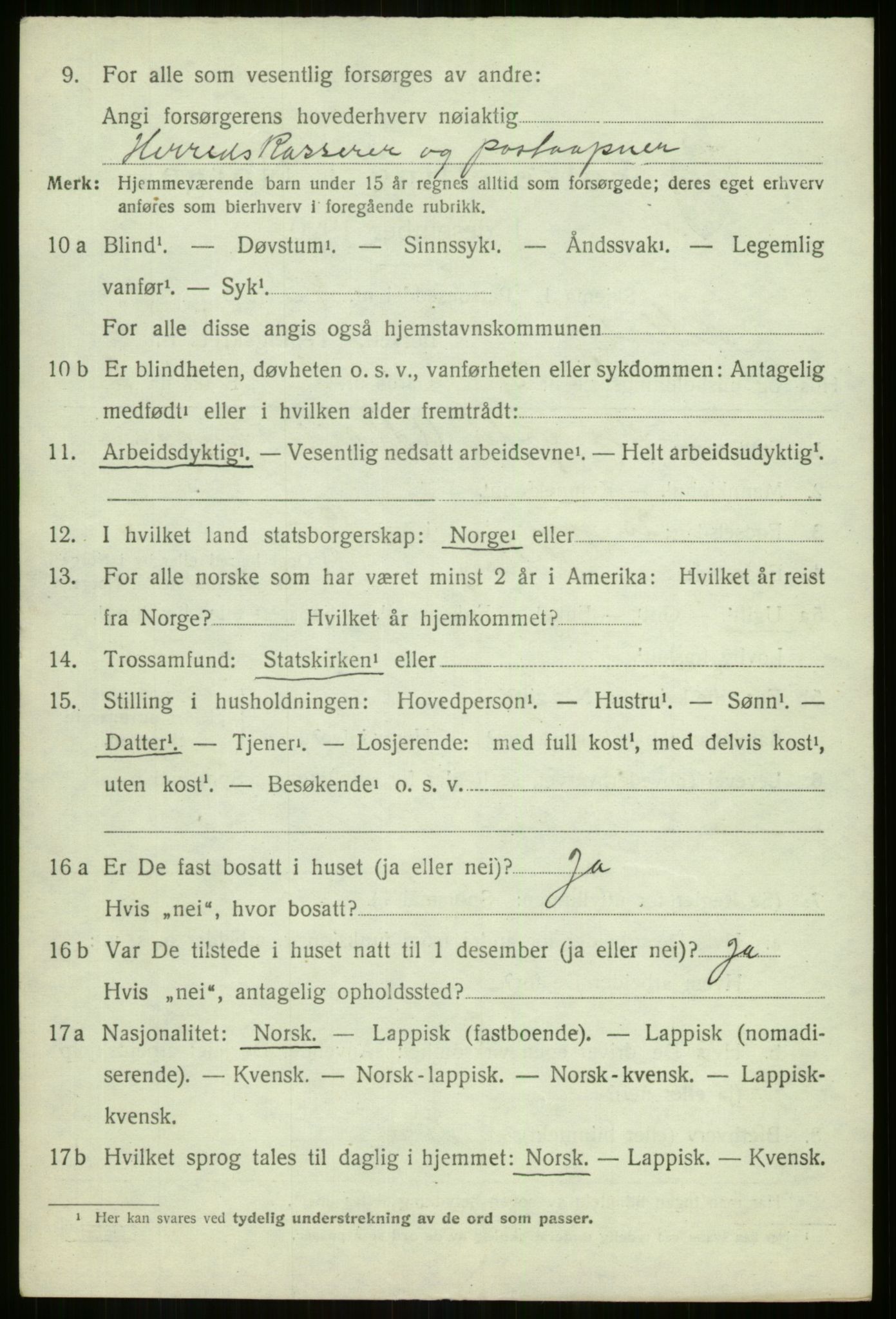 SATØ, 1920 census for Hillesøy, 1920, p. 1090