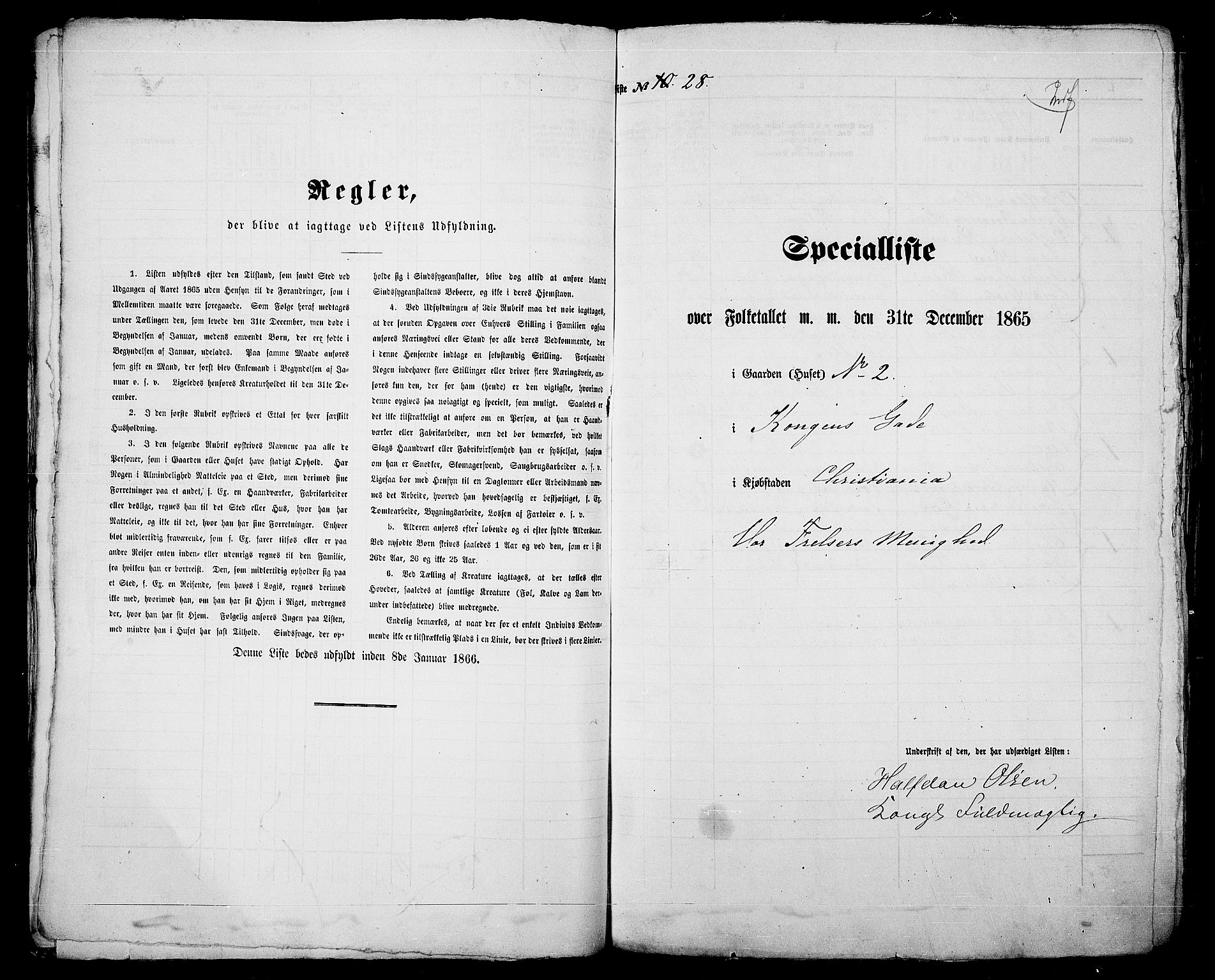 RA, 1865 census for Kristiania, 1865, p. 186