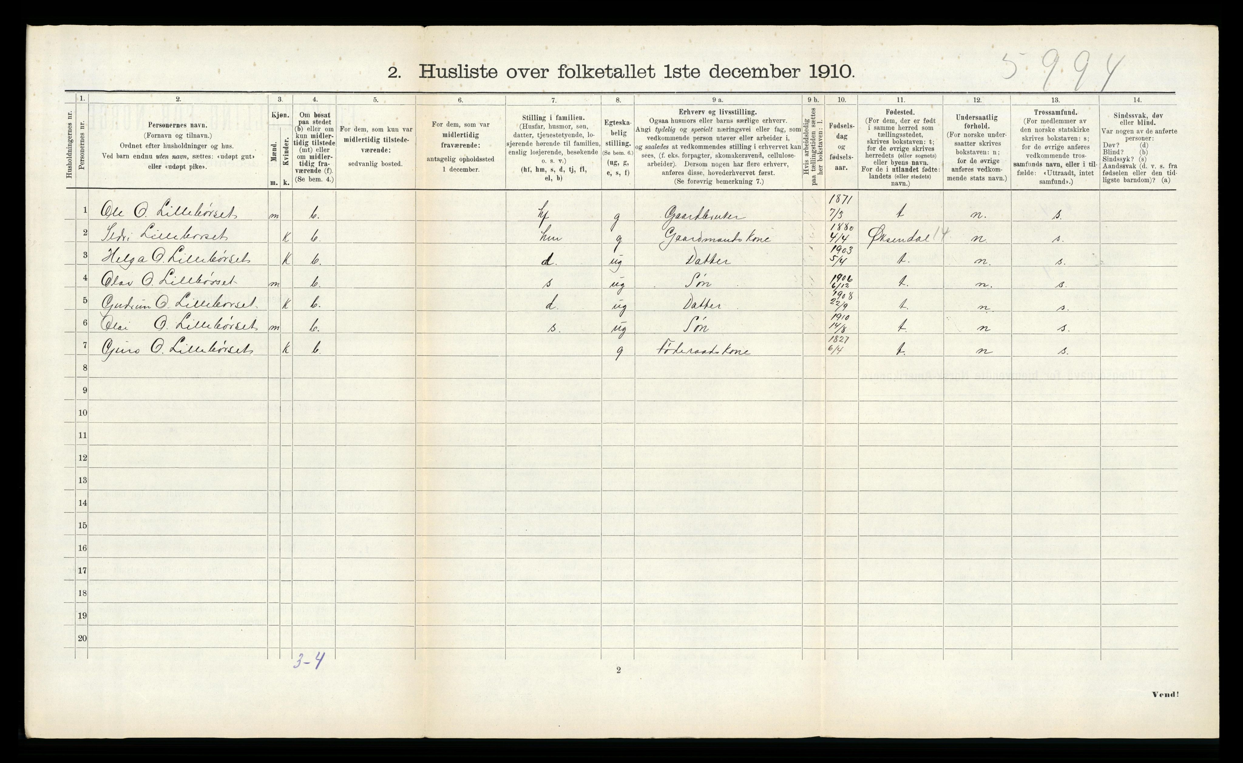 RA, 1910 census for Ålvundeid, 1910, p. 142