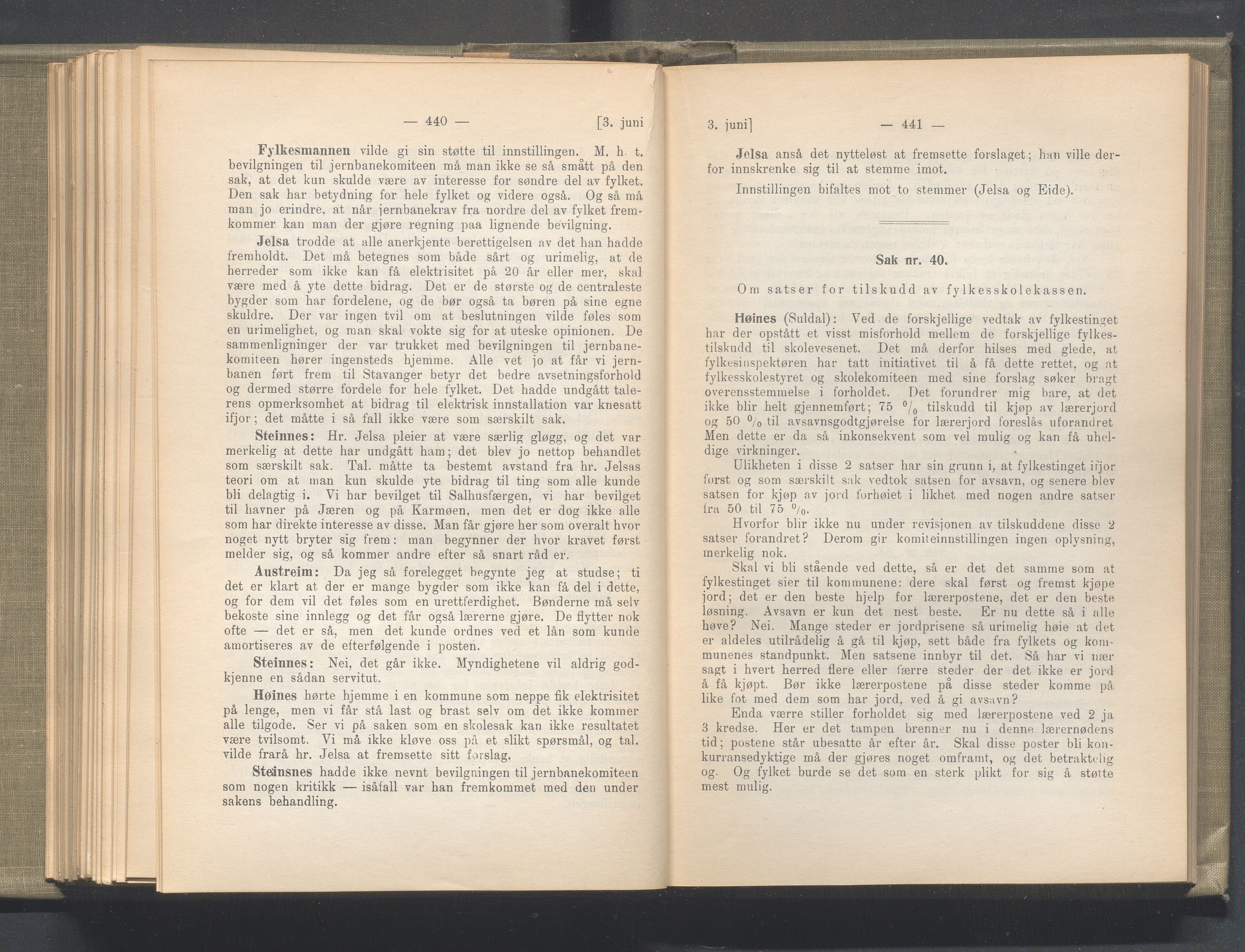 Rogaland fylkeskommune - Fylkesrådmannen , IKAR/A-900/A/Aa/Aaa/L0040: Møtebok , 1921, p. 440-441