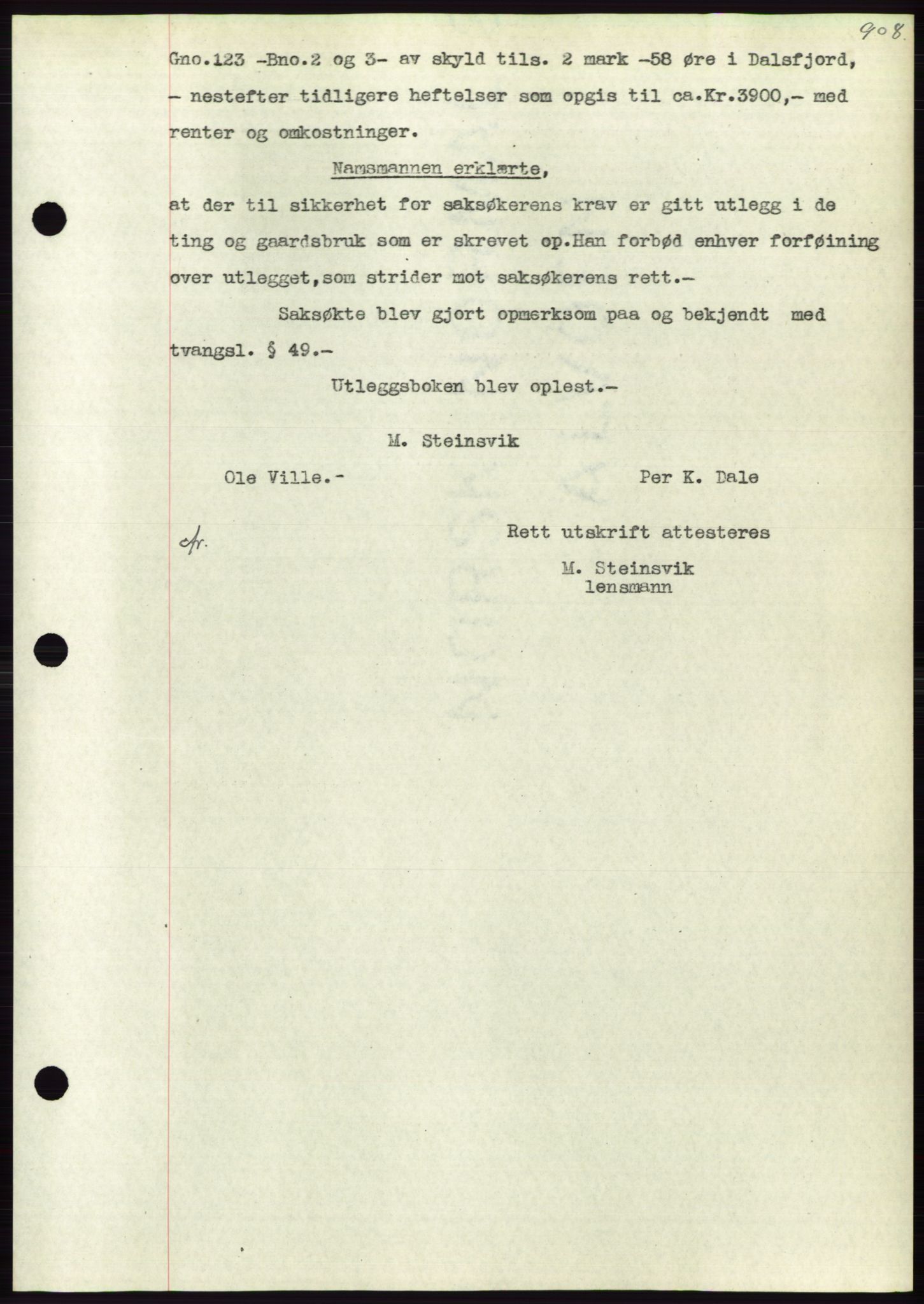 Søre Sunnmøre sorenskriveri, AV/SAT-A-4122/1/2/2C/L0049: Mortgage book no. 43, 1929-1929, Deed date: 05.10.1929