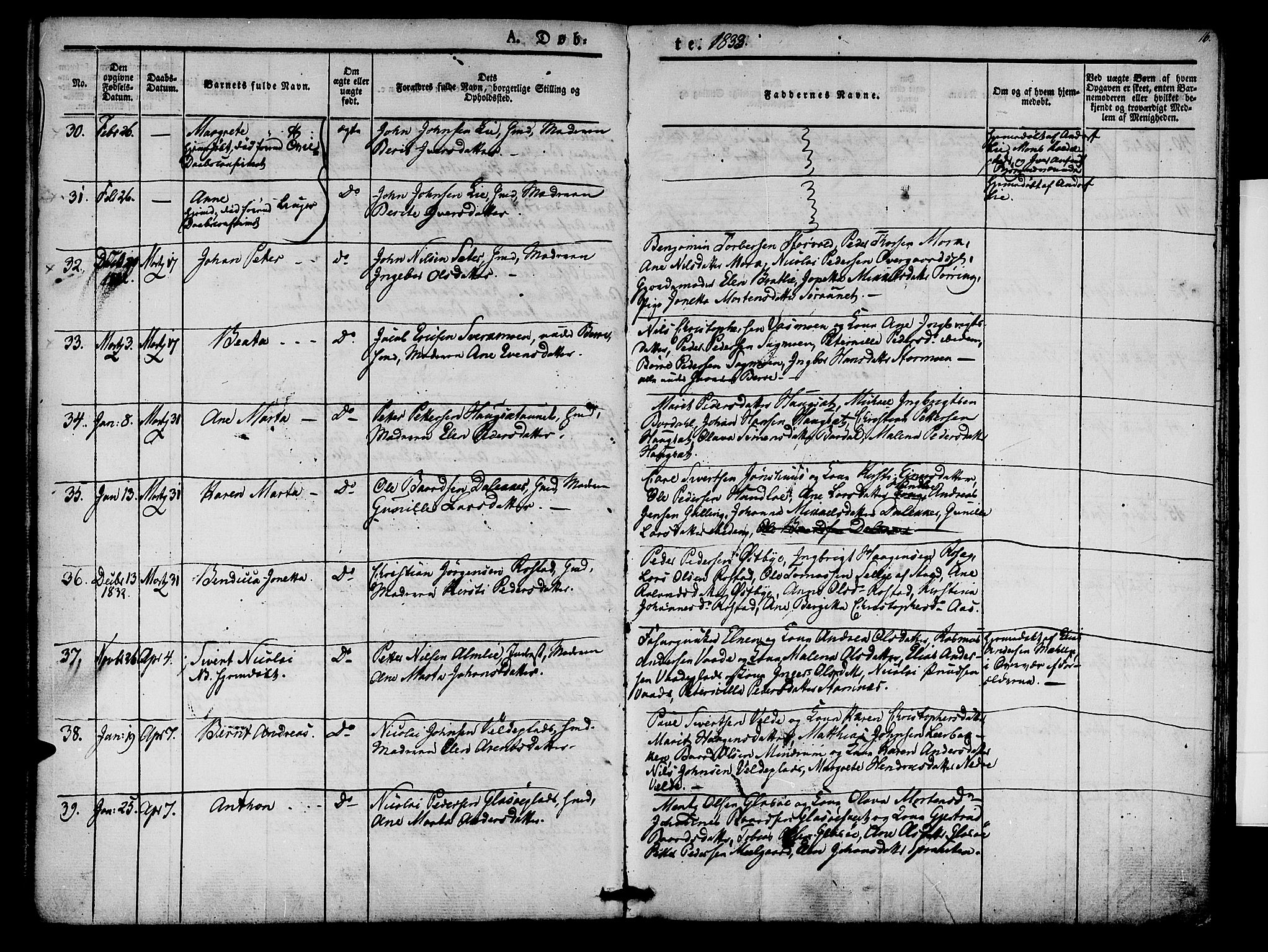 Ministerialprotokoller, klokkerbøker og fødselsregistre - Nord-Trøndelag, AV/SAT-A-1458/741/L0391: Parish register (official) no. 741A05, 1831-1836, p. 16