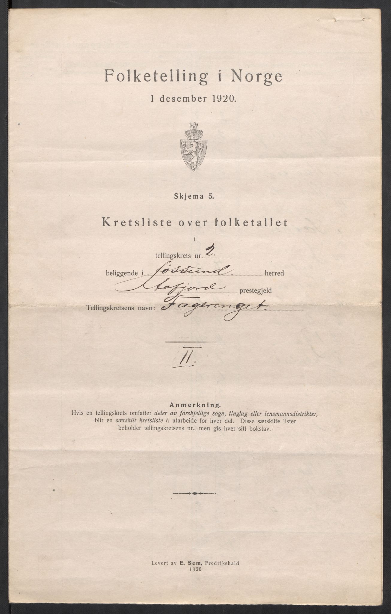 SAT, 1920 census for Jøssund, 1920, p. 14