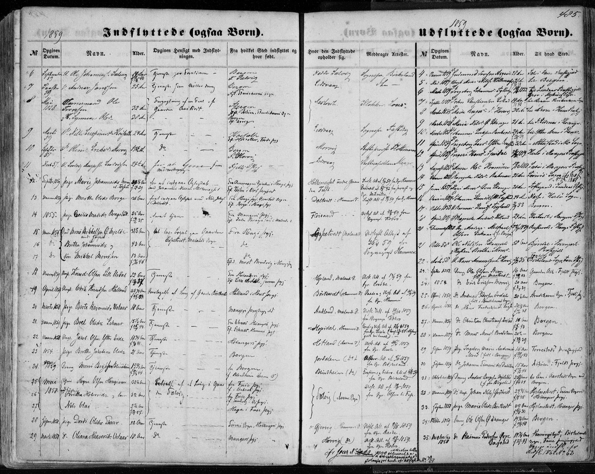 Hamre sokneprestembete, SAB/A-75501/H/Ha/Haa/Haaa/L0014: Parish register (official) no. A 14, 1858-1872, p. 485