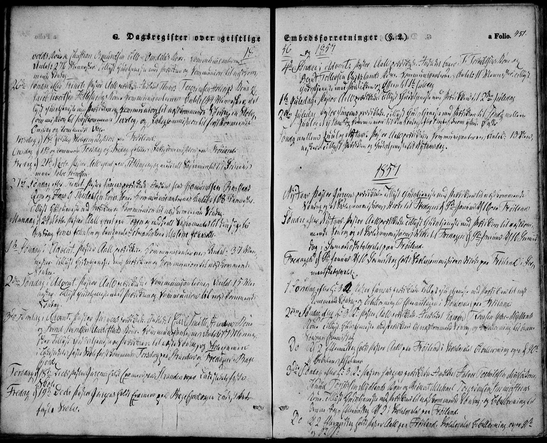 Sokndal sokneprestkontor, AV/SAST-A-101808: Parish register (official) no. A 8.2, 1842-1857, p. 451