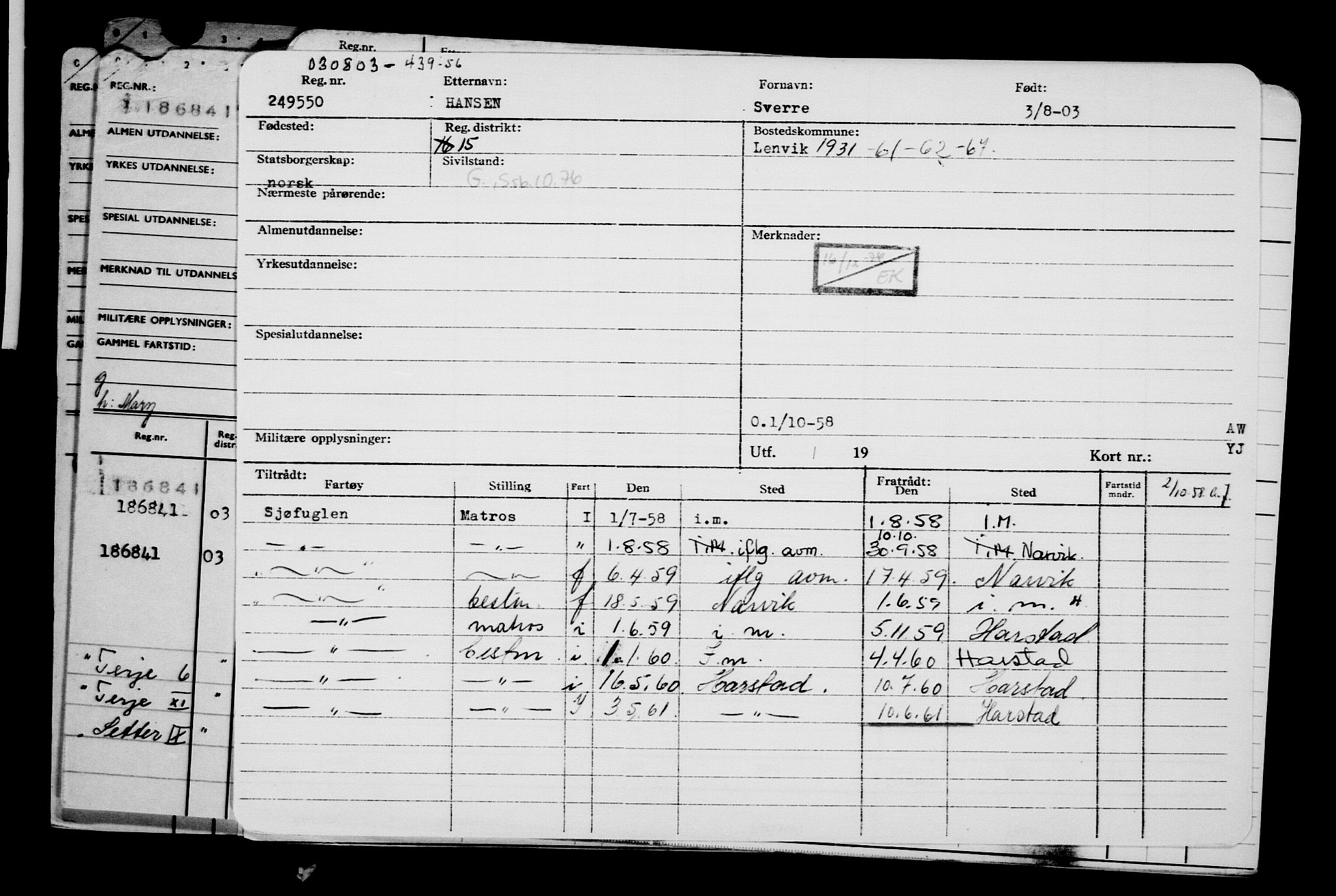 Direktoratet for sjømenn, AV/RA-S-3545/G/Gb/L0050: Hovedkort, 1903, p. 21