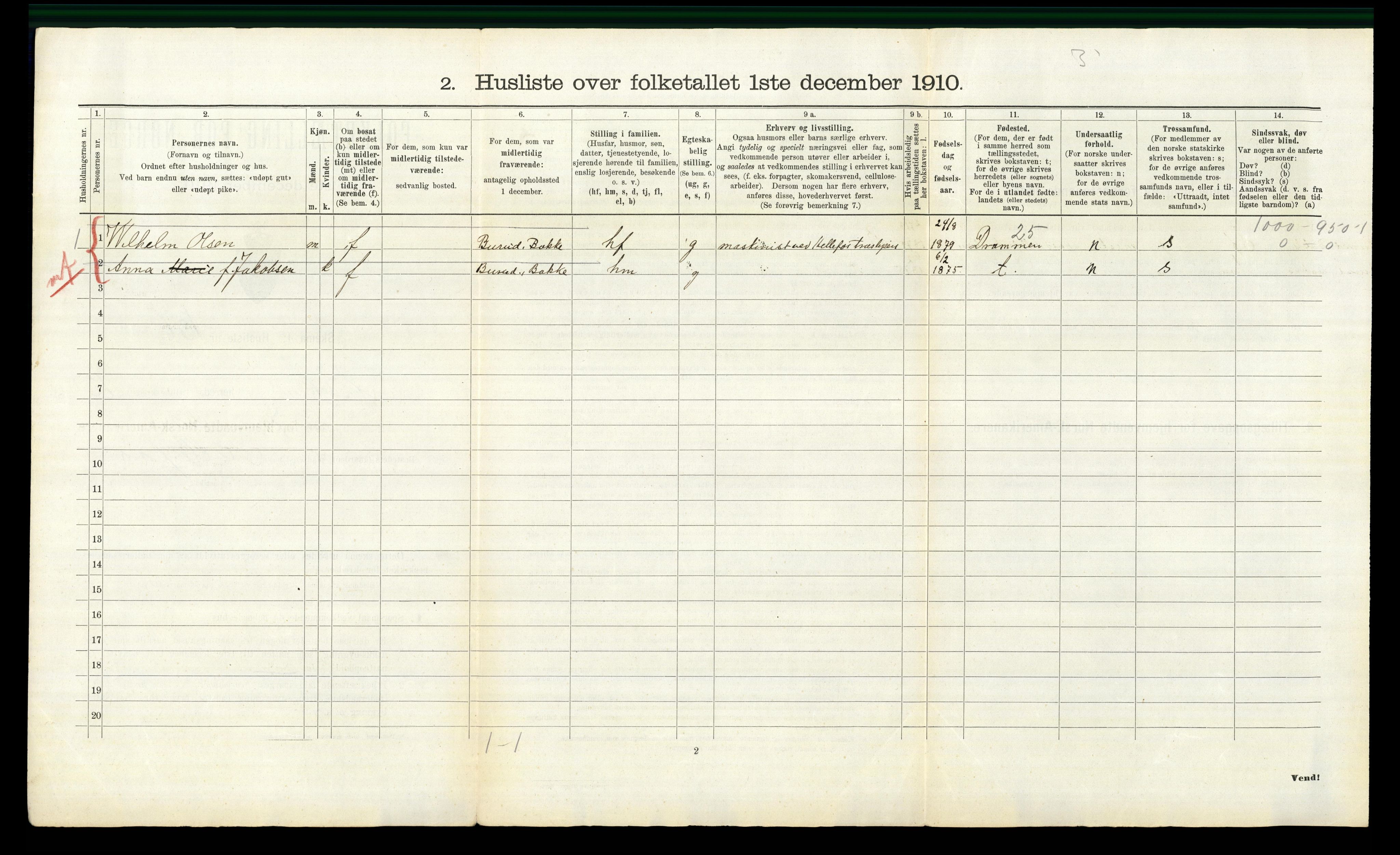 RA, 1910 census for Øvre Eiker, 1910, p. 1798