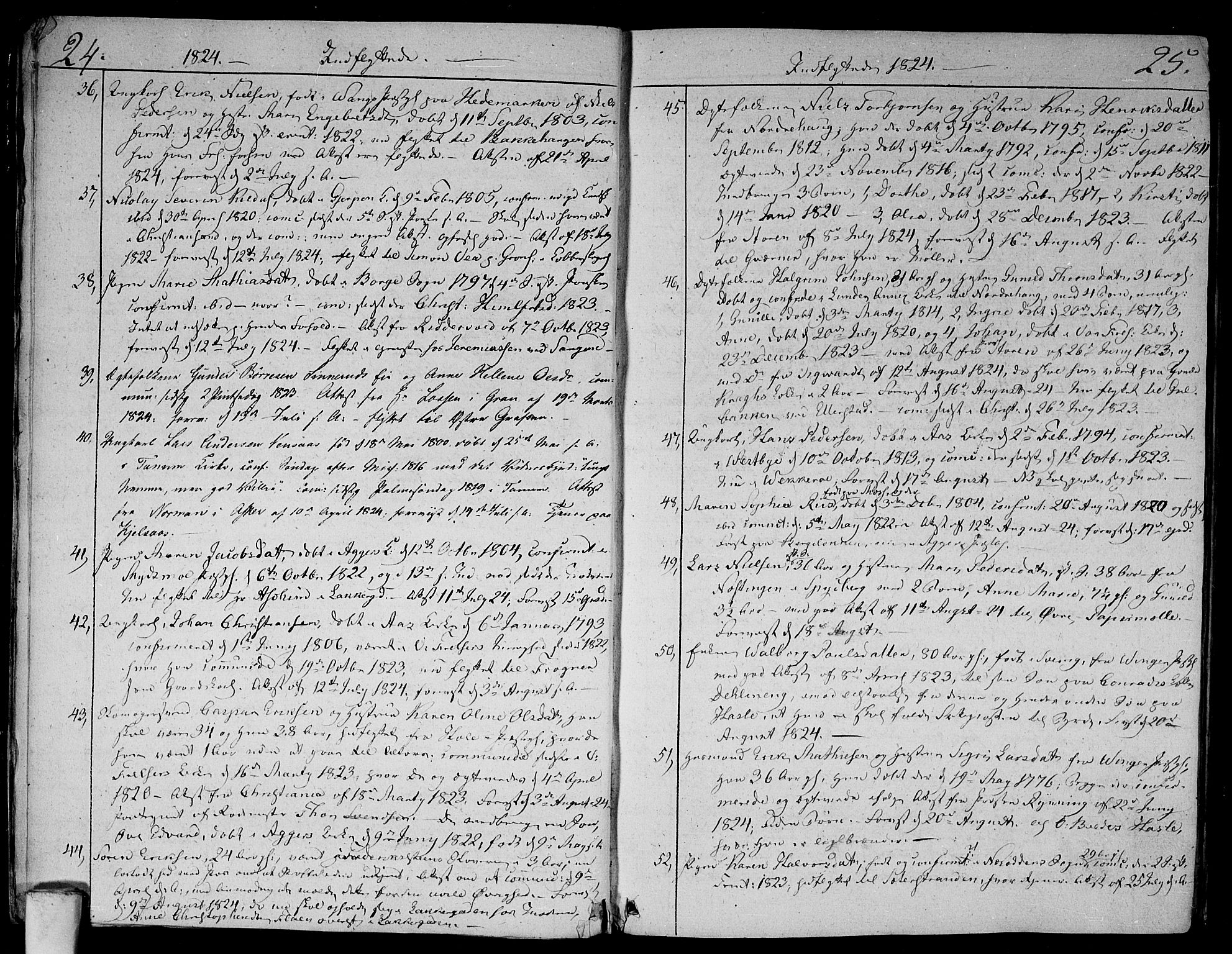 Aker prestekontor kirkebøker, SAO/A-10861/F/L0014b: Parish register (official) no. 14B, 1820-1834, p. 24-25