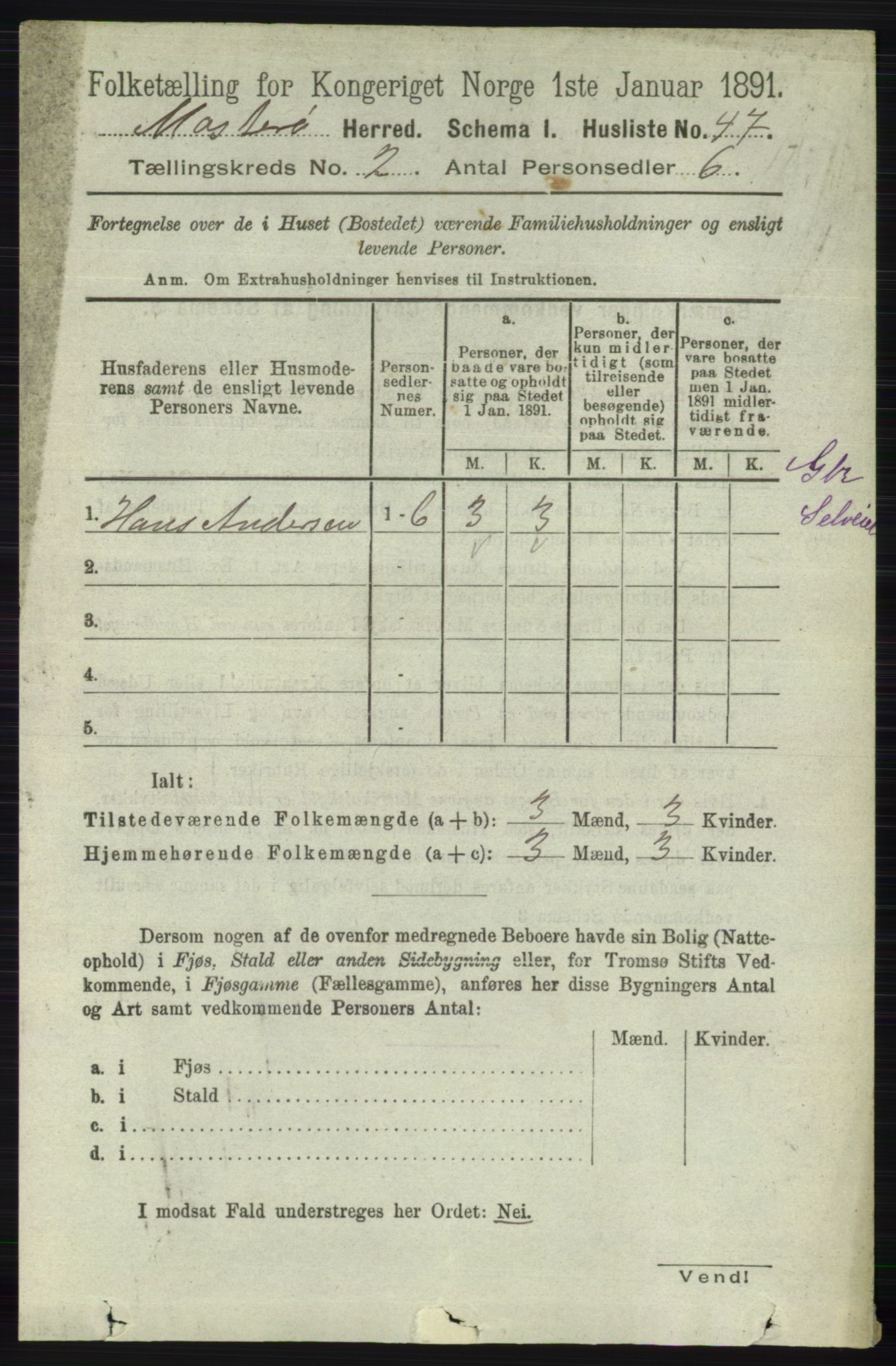 RA, 1891 census for 1143 Mosterøy, 1891, p. 616