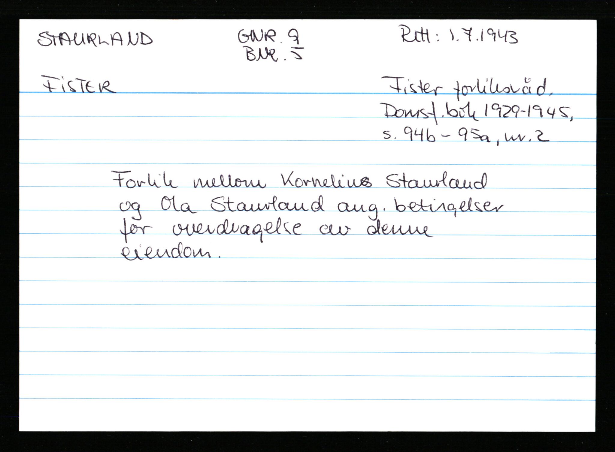Statsarkivet i Stavanger, AV/SAST-A-101971/03/Y/Ym/L0054: Åstedskort sortert etter gårdsnavn: Soleim - Stavneim, 1600-1950, p. 533