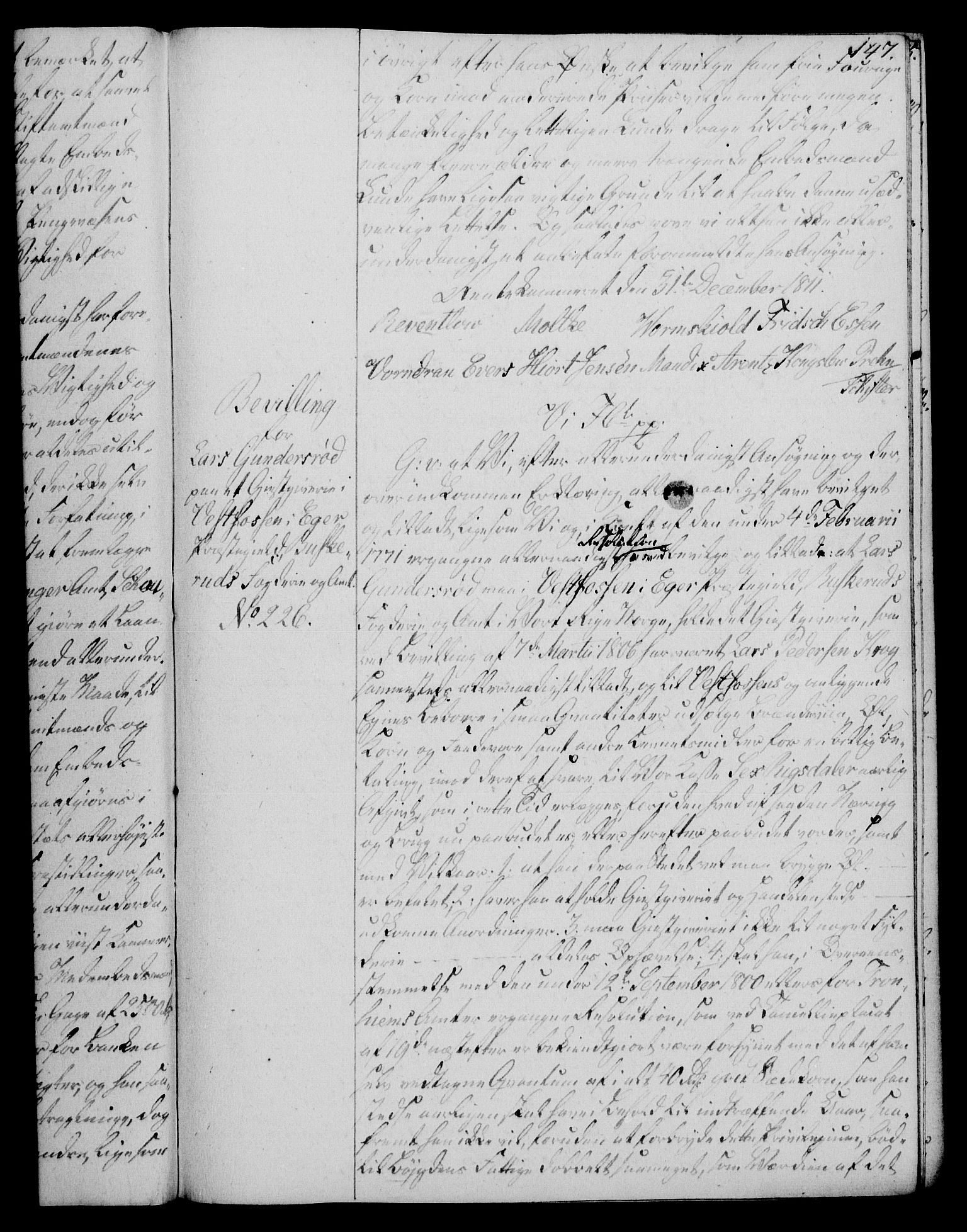 Rentekammeret, Kammerkanselliet, AV/RA-EA-3111/G/Gg/Gga/L0020: Norsk ekspedisjonsprotokoll med register (merket RK 53.20), 1811-1814, p. 147