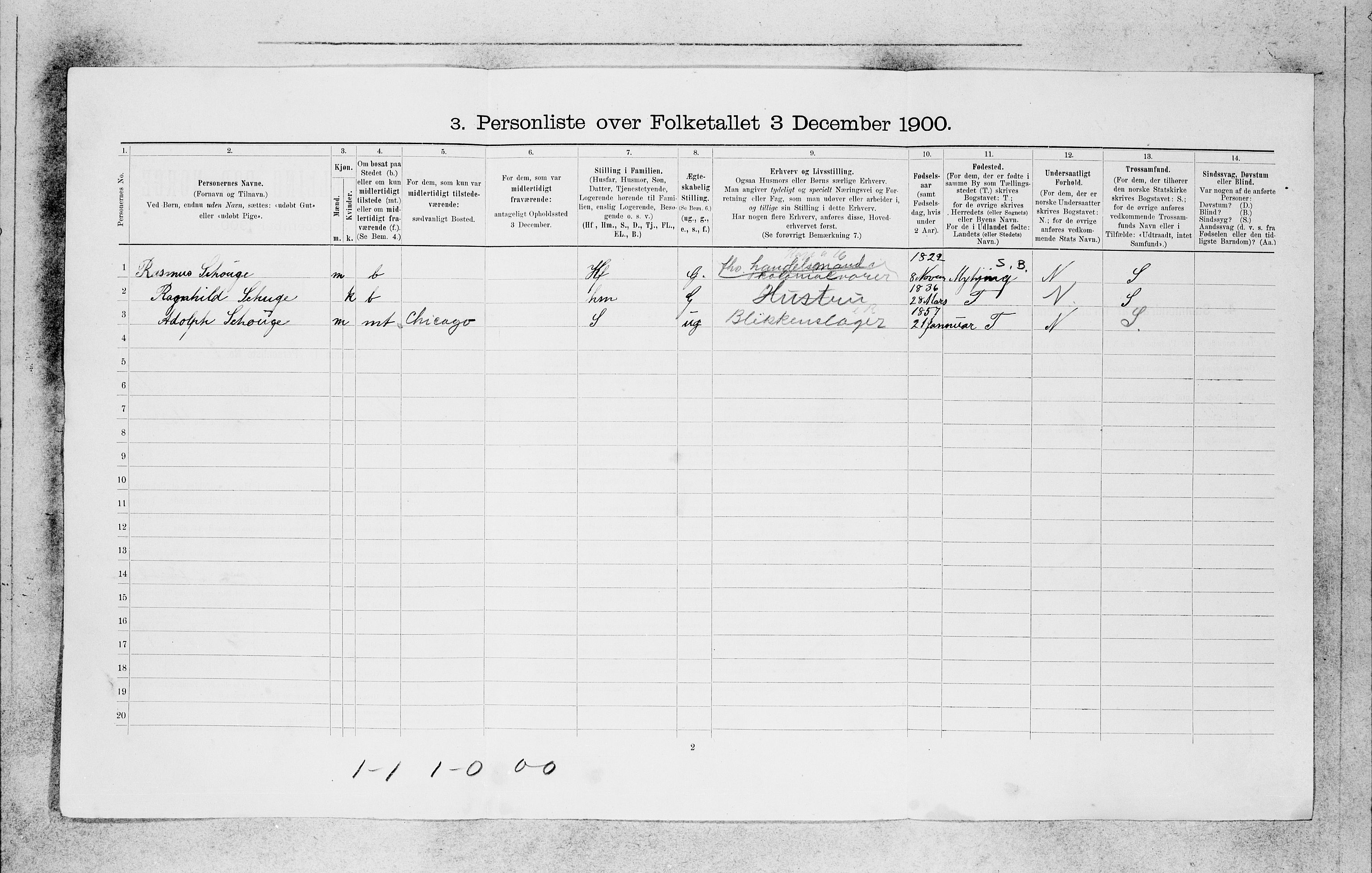 SAB, 1900 census for Bergen, 1900, p. 22805