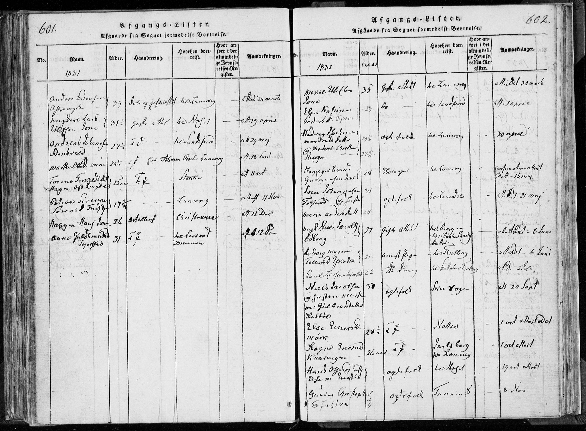 Hedrum kirkebøker, SAKO/A-344/F/Fa/L0004: Parish register (official) no. I 4, 1817-1835, p. 601-602